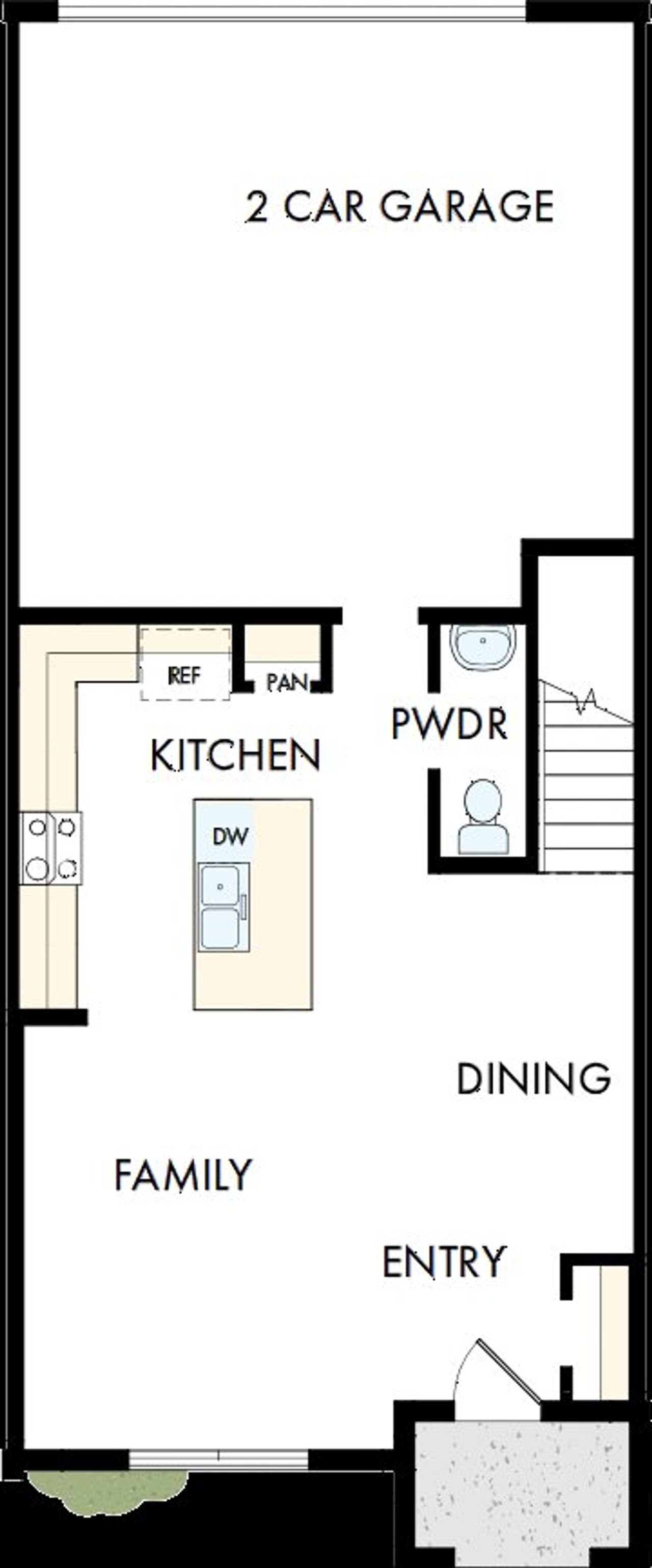 2D floor plan layout of this home in Palmeras at Crossprairie – The Palms Collection, St. Cloud, FL (Image 2).