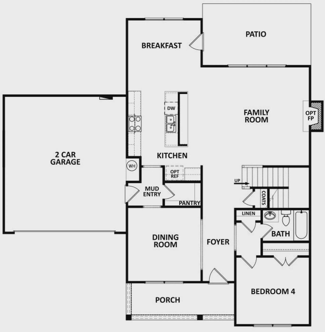 2D floor plan layout of this home in Calgary Downs, Winder, GA (Image 2).