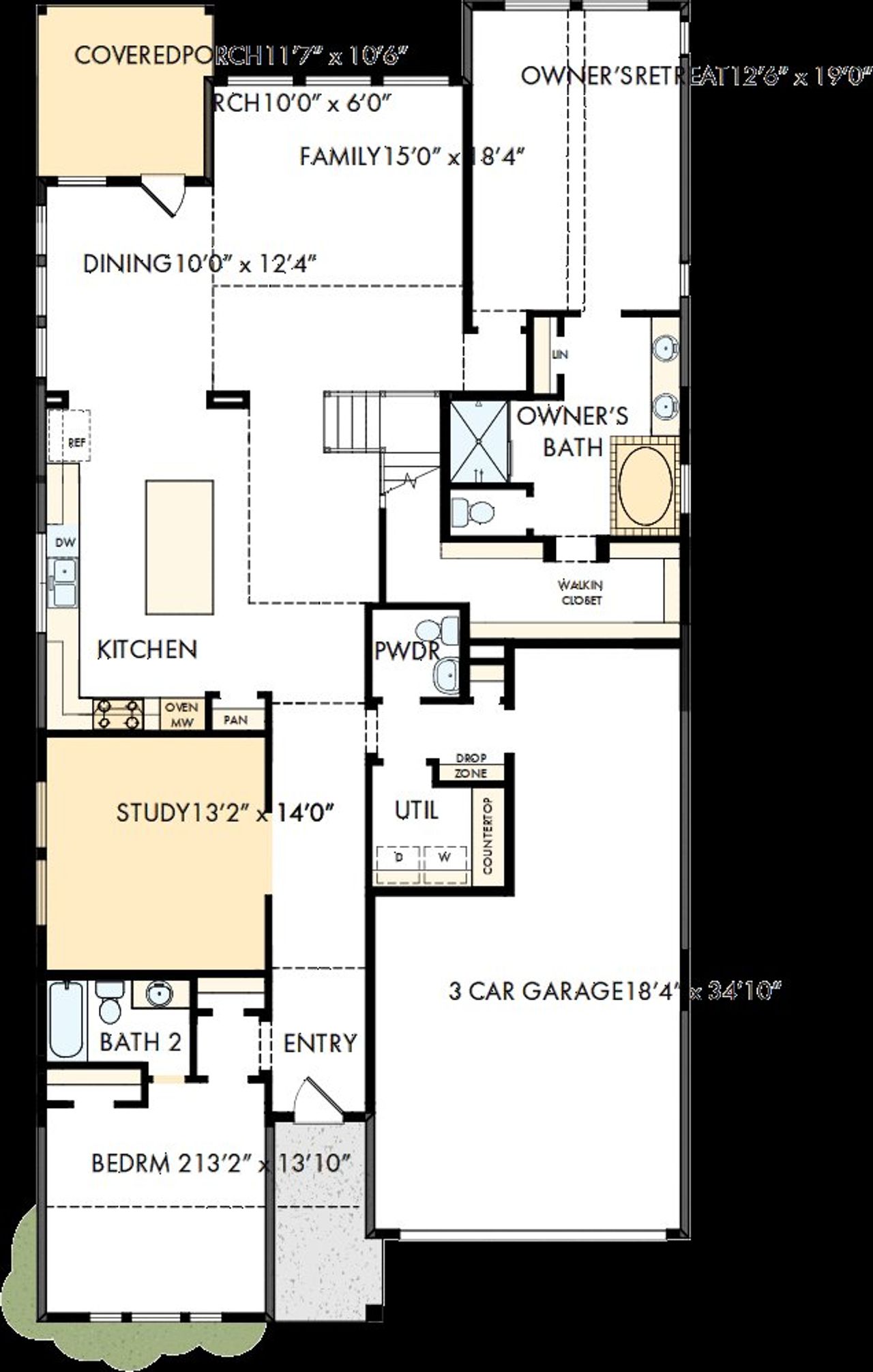 2D floor plan layout of this home in Walsh Classic, Fort Worth, TX (Image 2).