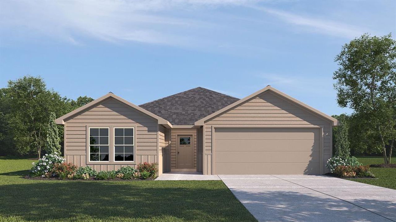 Front exterior of a new home in Waverly Estates, Josephine, TX, highlighting curb appeal (Image 2).