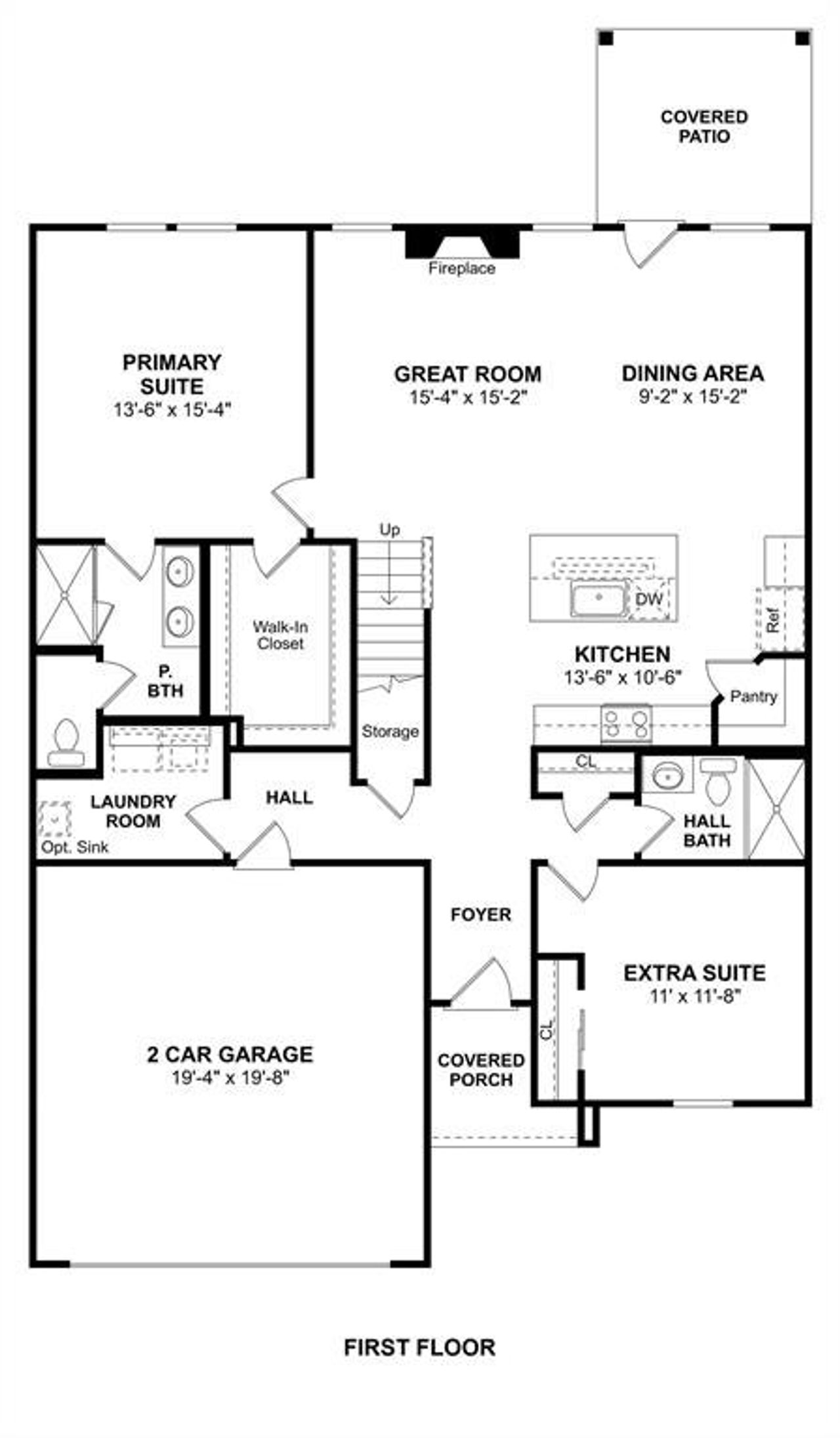 2D floor plan layout of this home in Rolling Ridge, Van Alstyne, TX (Image 2).