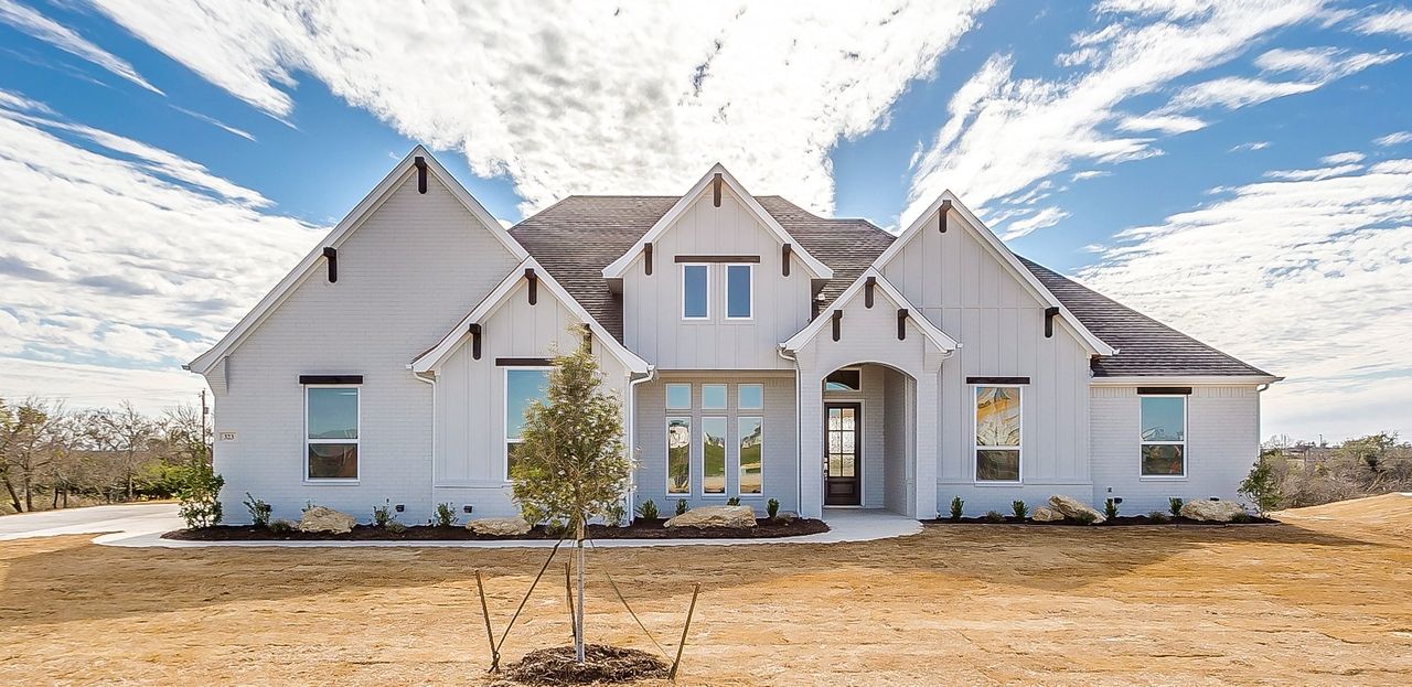 Representative exterior photo of a completed home built from the 028-2831-0220 by Abba River Homes in Stanford Estates, Springtown, TX (Image 2).