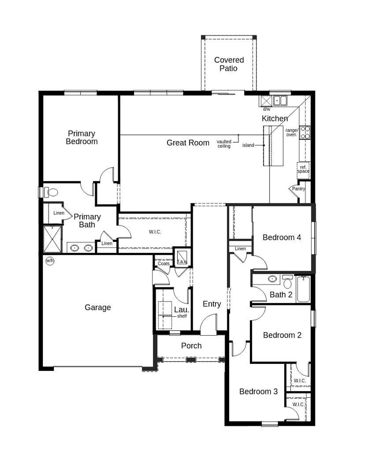 2D floor plan layout of this home in Gardens at Waterstone III, Palm Bay, FL (Image 2).