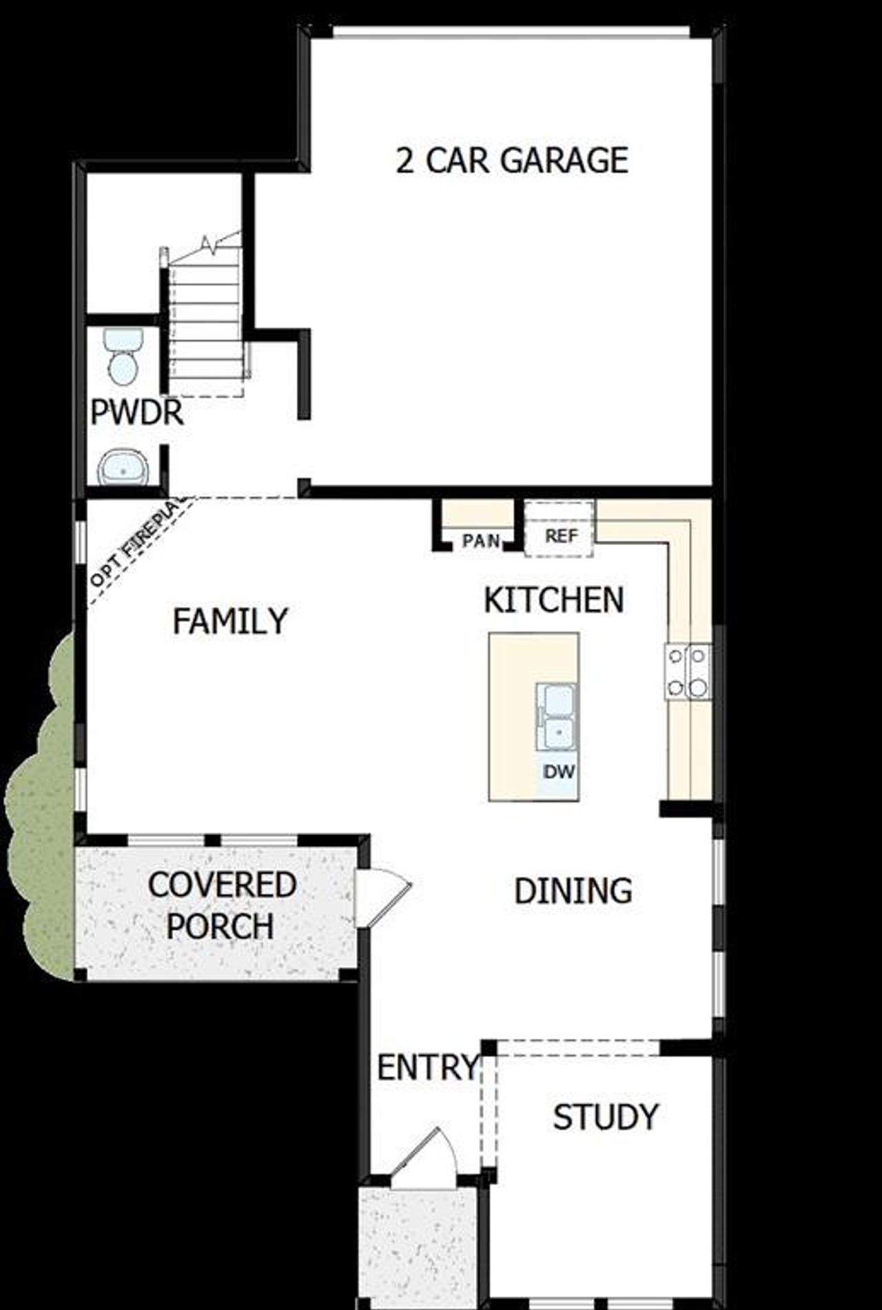 2D floor plan layout of this home in Painted Tree Woodland West – Village, McKinney, TX (Image 2).