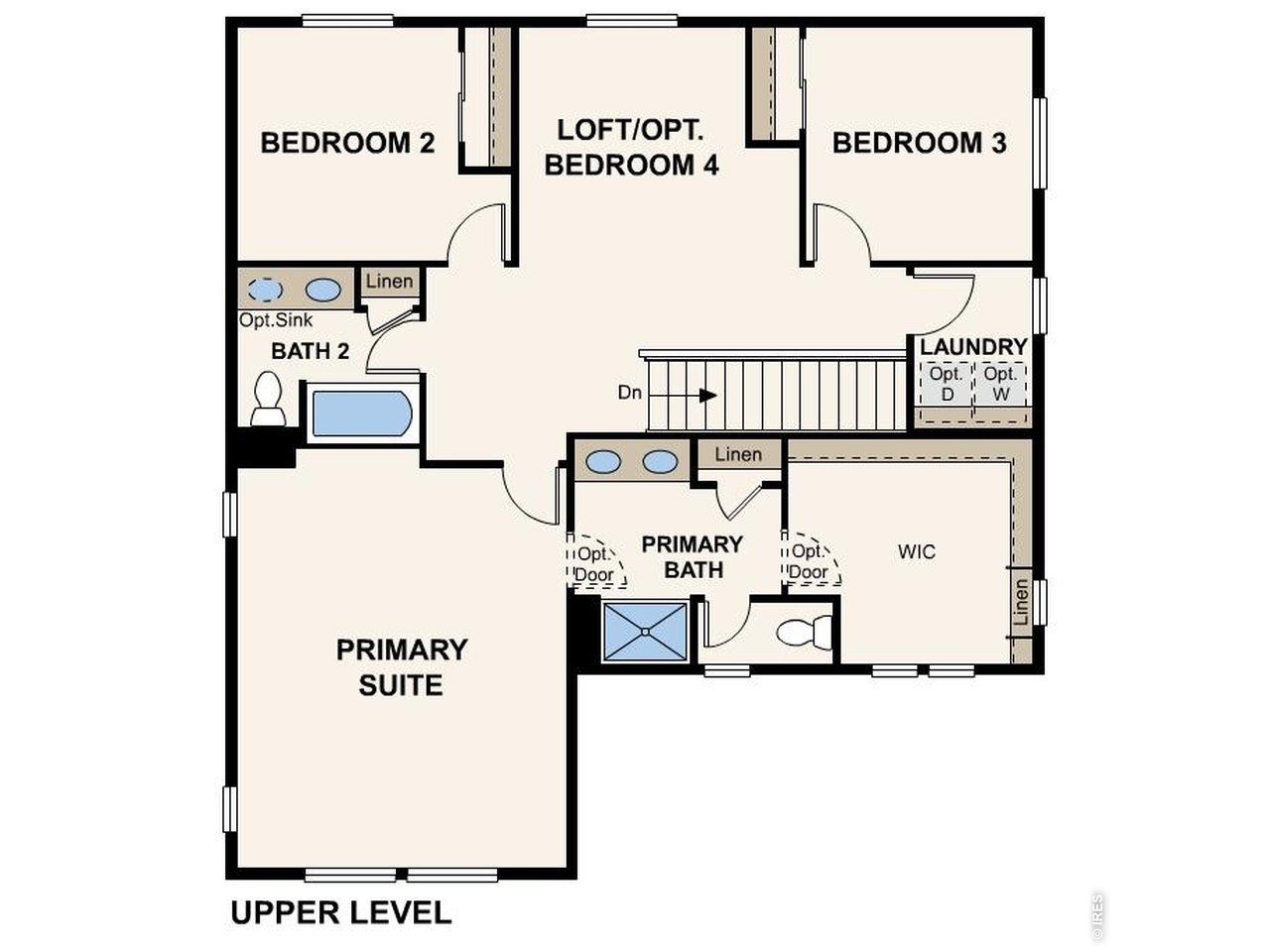 2D floor plan layout of this home in The Overlook at Johnstown Farms, Johnstown, CO (Image 2).