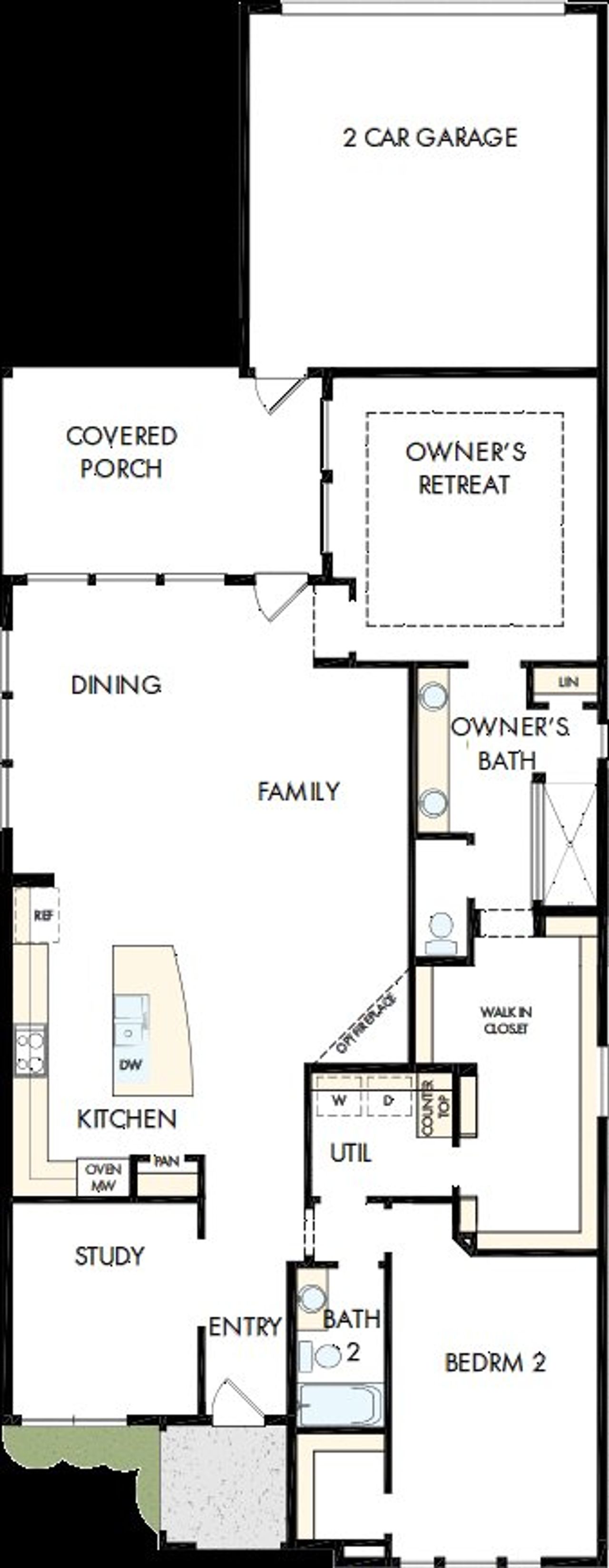 2D floor plan layout of this home in Elements at Viridian - Signature Series, Arlington, TX (Image 2).