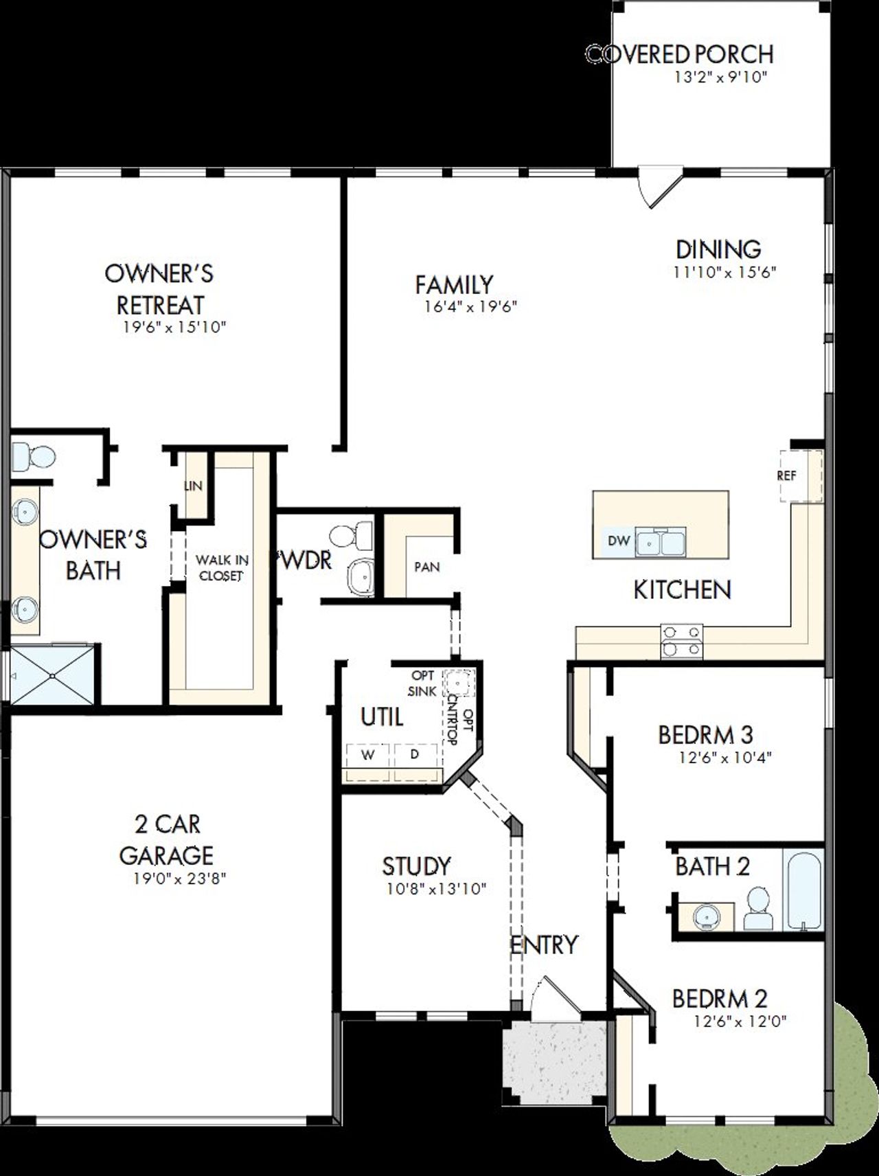 2D floor plan layout of this home in Heritage Green – The Signature Collection, Columbia, TN (Image 2).