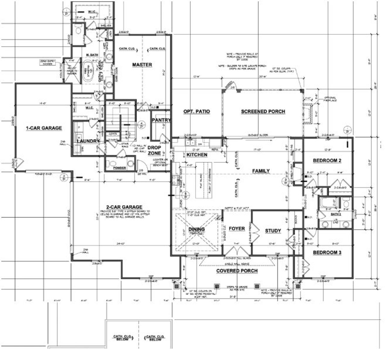 2D floor plan layout for the Allison Ann by Triple A Homes in McLaurin Farms, Fuquay Varina, NC (Image 2).