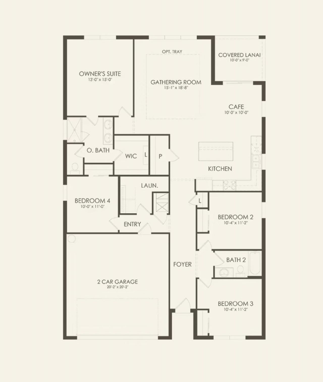 2D floor plan layout of this home in Riverwood, Zephyrhills, FL (Image 2).