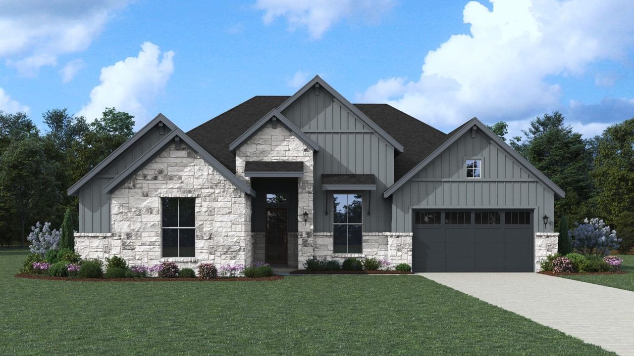 Memphis Floor Plan Elevation C, Fulshear Lake 70's, Fulshear | Sitterle Homes