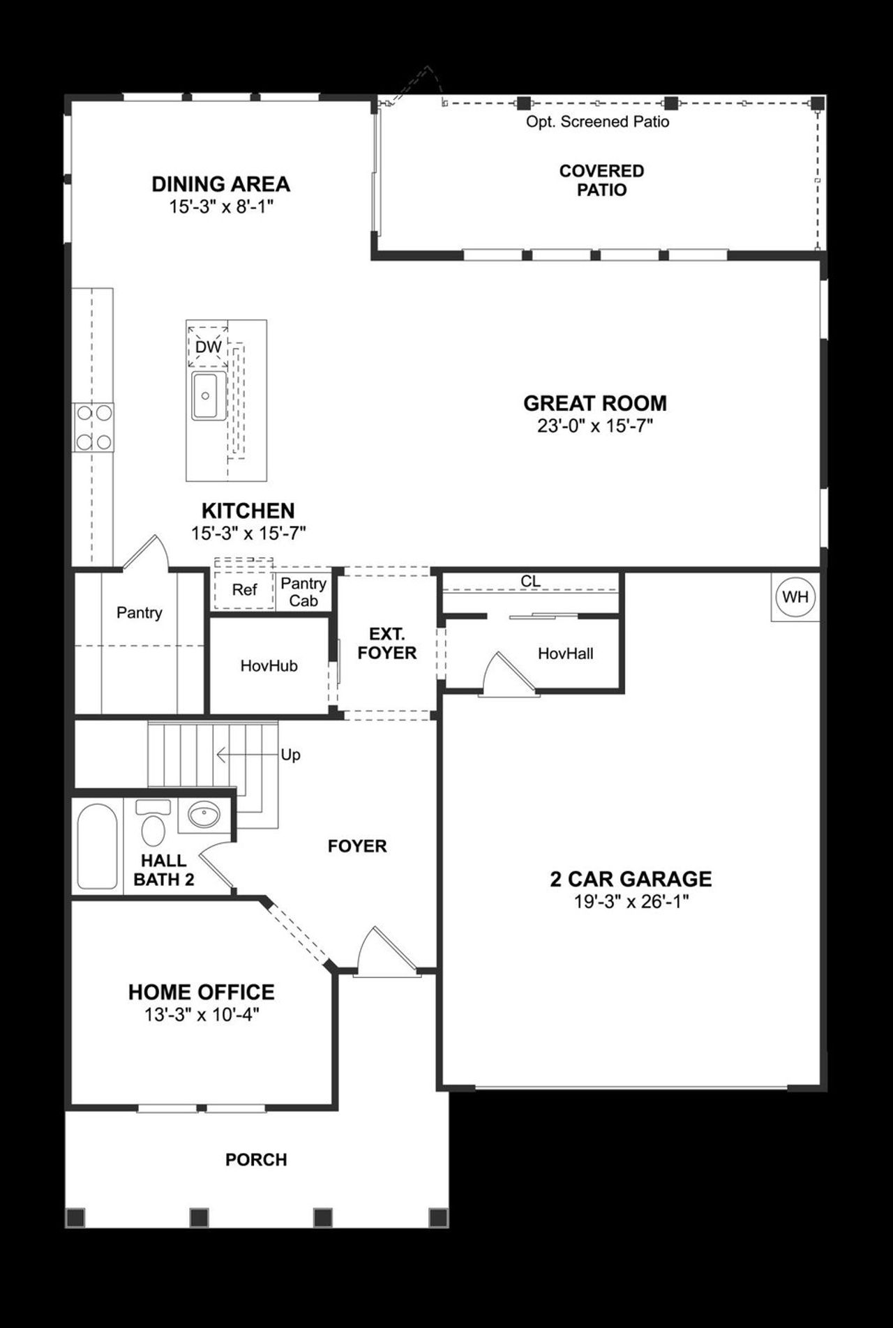2D floor plan layout of this home in Stono Village, Hollywood, SC (Image 2).