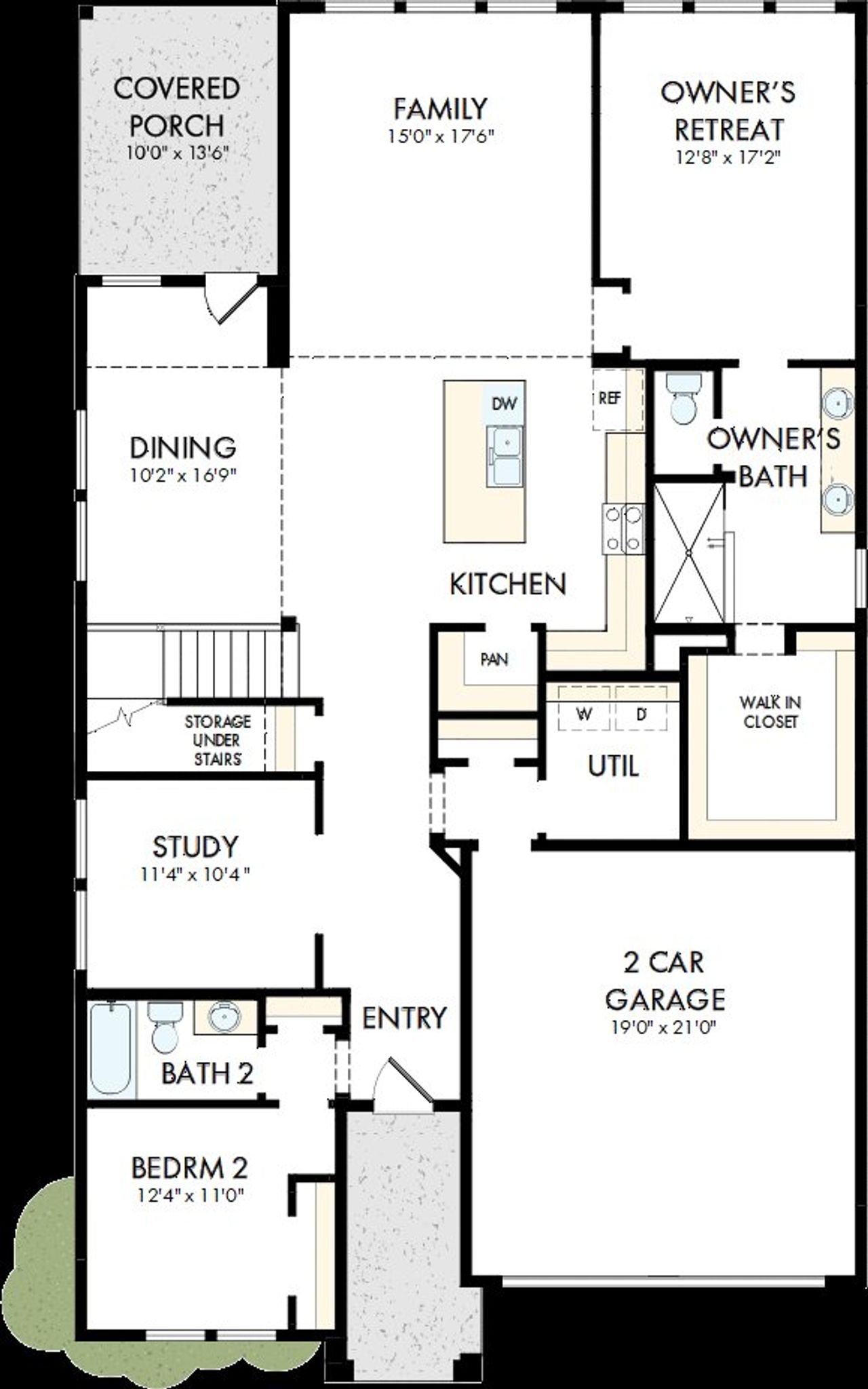 2D floor plan layout of this home in Flat Creek, Castroville, TX (Image 2).