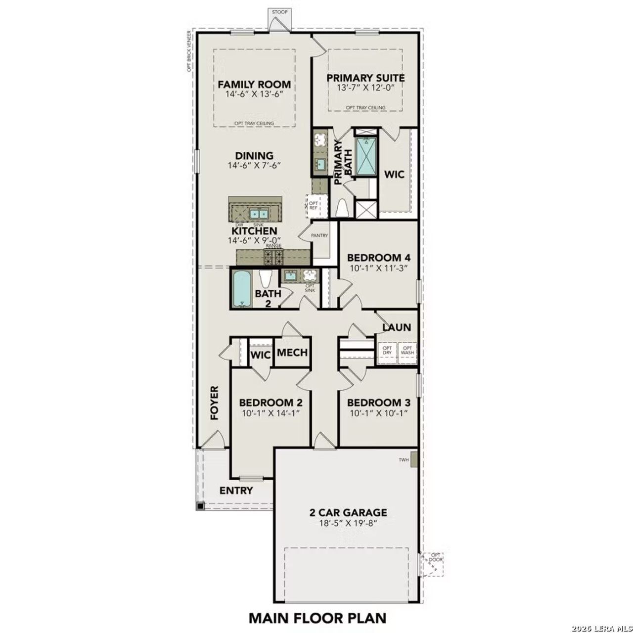2D floor plan layout of this home in Applewhite Meadows, San Antonio, TX (Image 2).