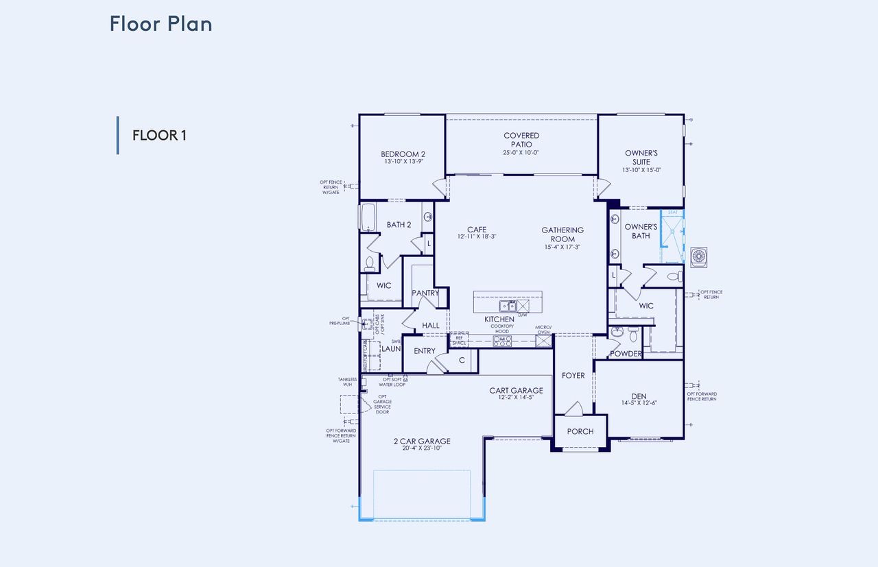 2D floor plan layout of this home in Sun City Anthem at Merrill Ranch, Florence, AZ (Image 2).
