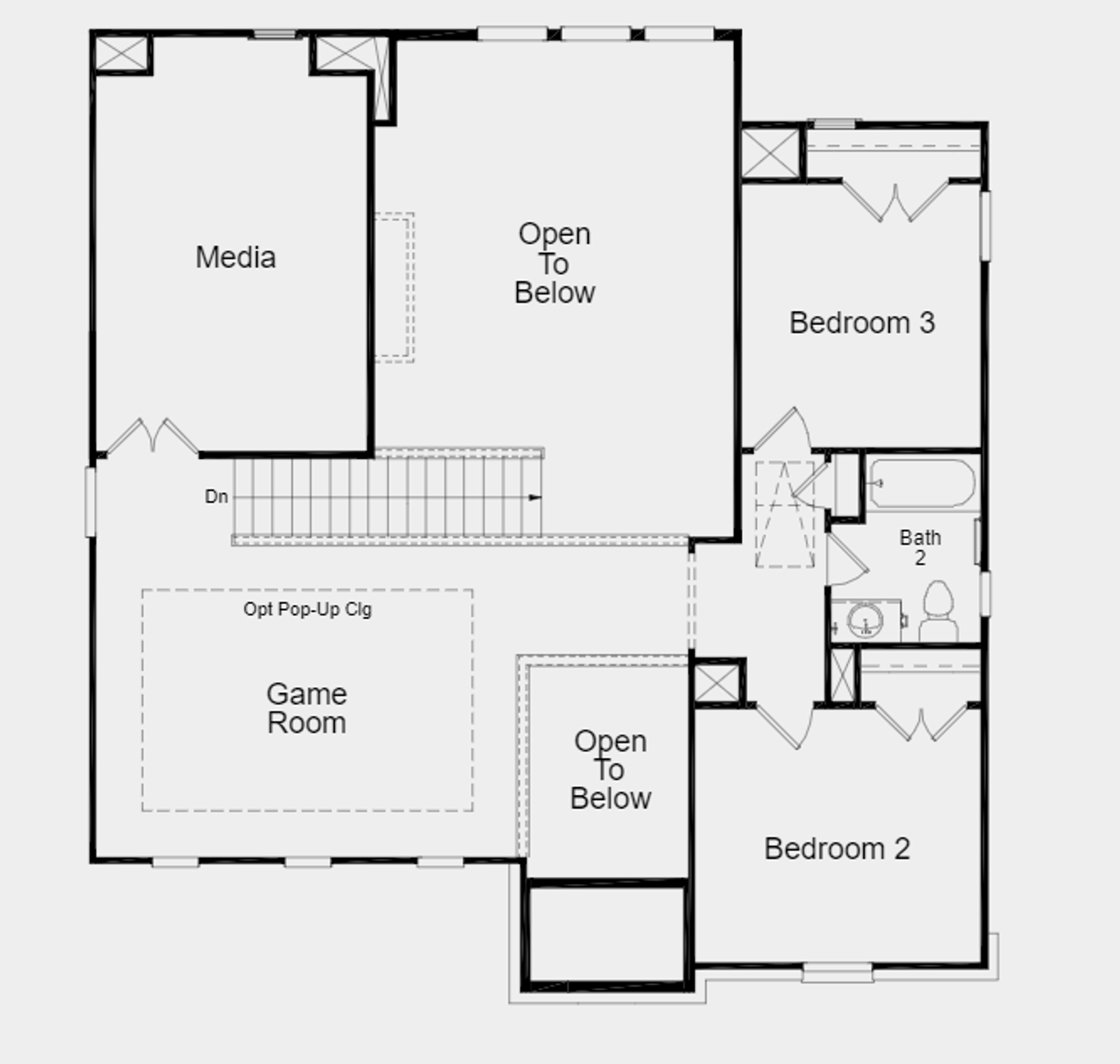 2D floor plan layout for the Sable by Taylor Morrison in Easton Park 50s, Austin, TX (Image 2).