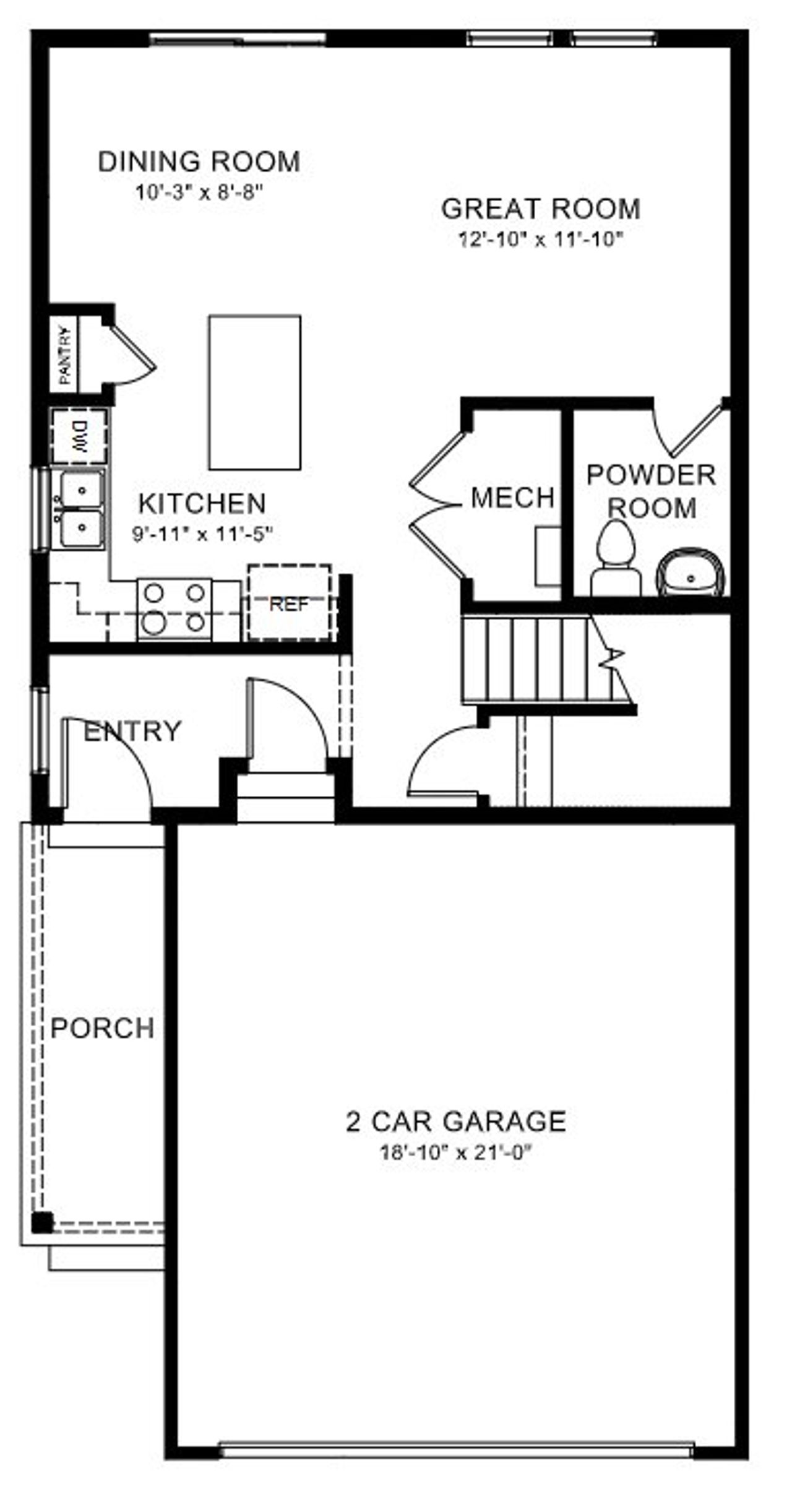 2D floor plan layout of this home in The Ridge at Lorson Ranch, Colorado Springs, CO (Image 2).