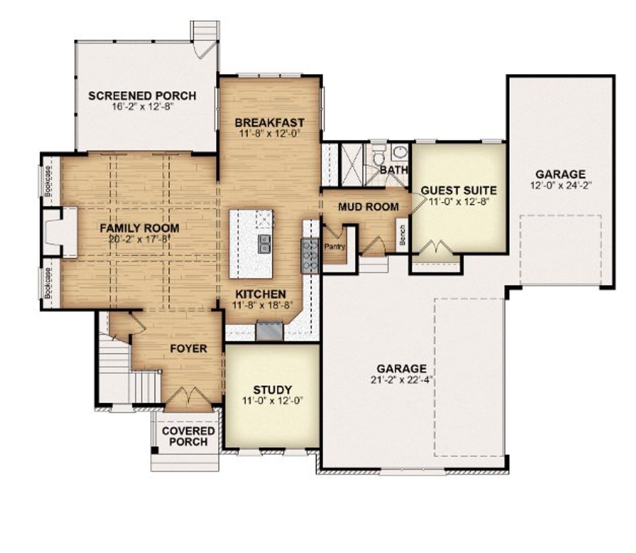 2D floor plan layout for the Morefield 2023 by Gemstone Homes in Calvins Mill, Youngsville, NC (Image 2).