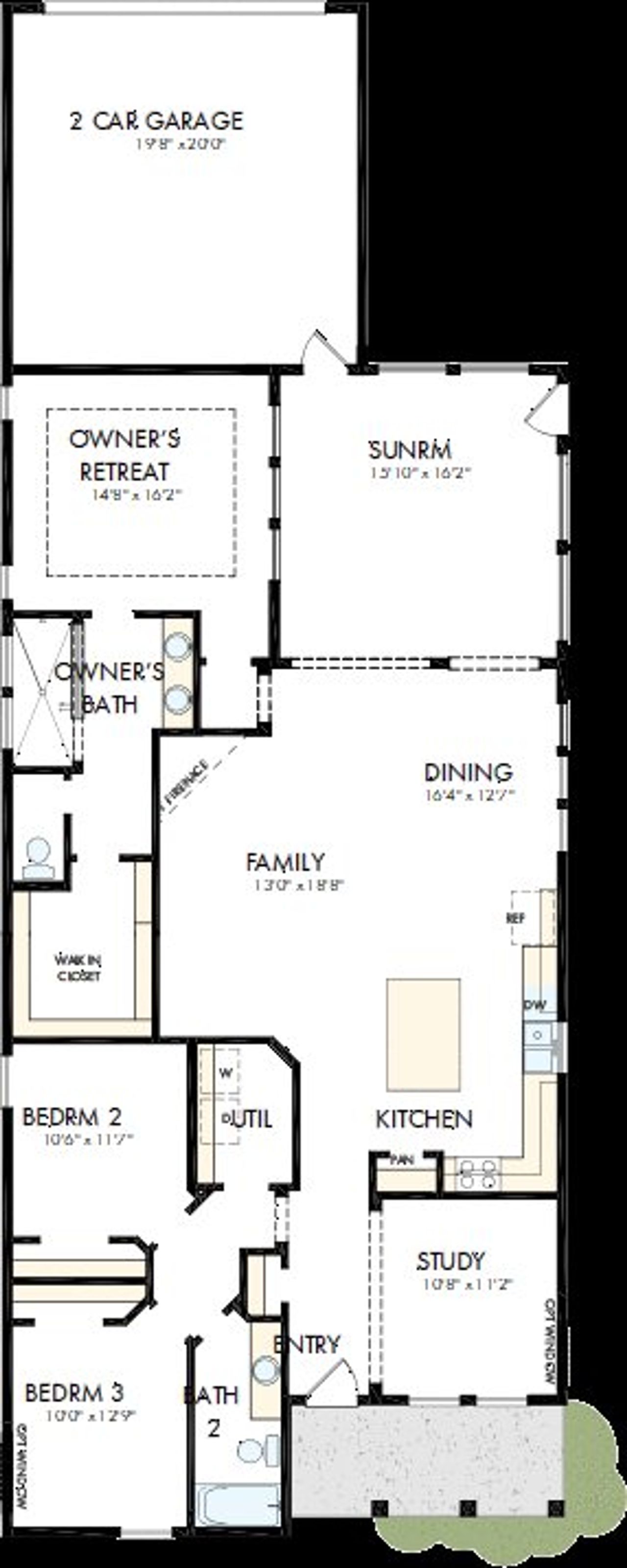 2D floor plan layout of this home in Two Step Farm - Landmark Row Collection, Montgomery, TX (Image 2).