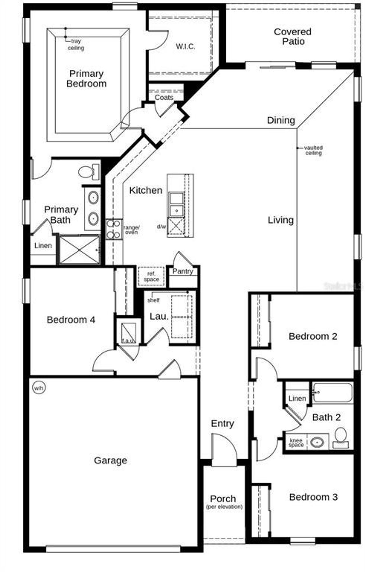 2D floor plan layout of this home in Landings at Lake Mabel Loop, Dundee, FL (Image 2).