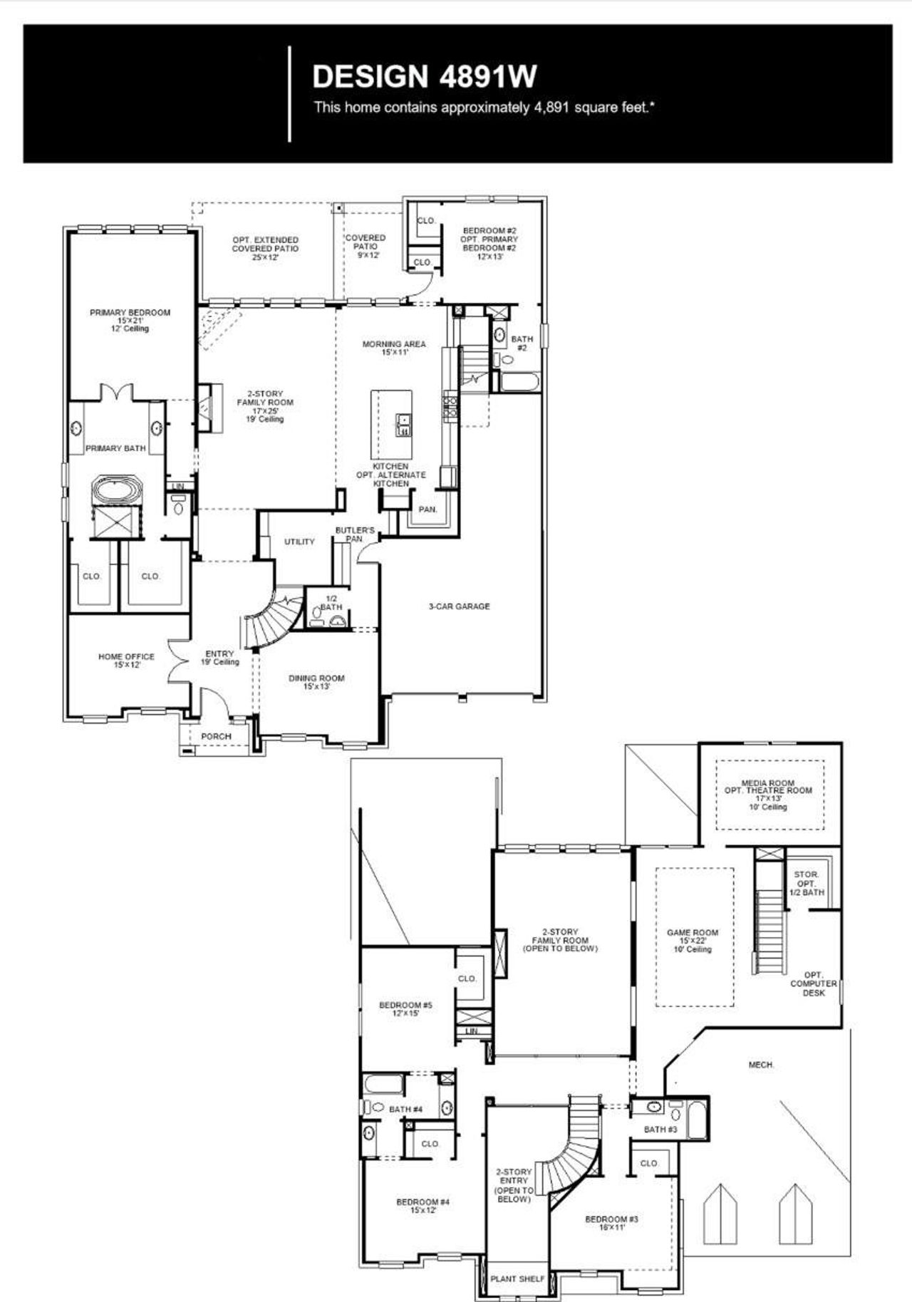 2D floor plan layout of this home in Creek of Driftwood, Driftwood, TX (Image 2).