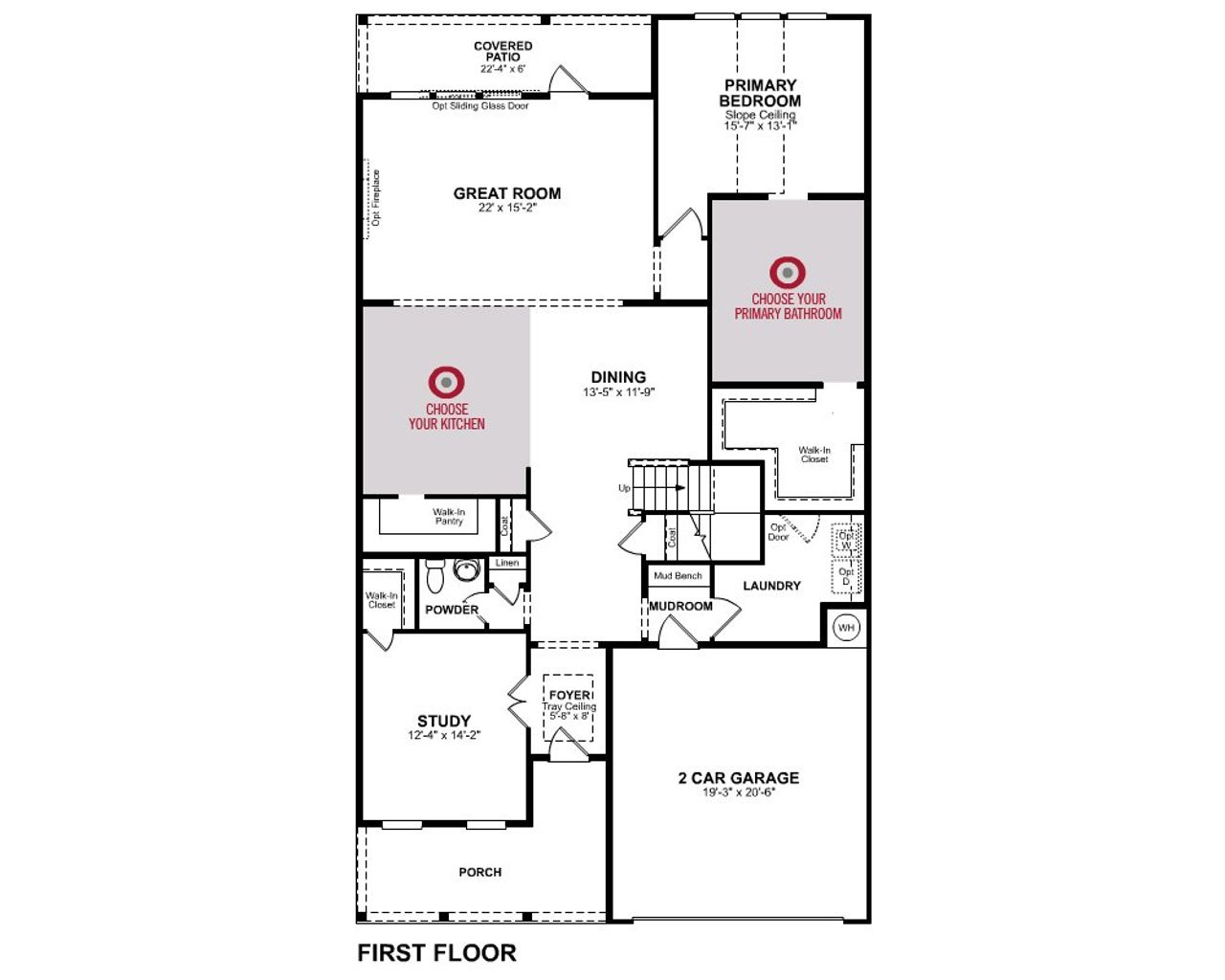 2D floor plan layout of this home in Venado Crossing, Cibolo, TX (Image 2).