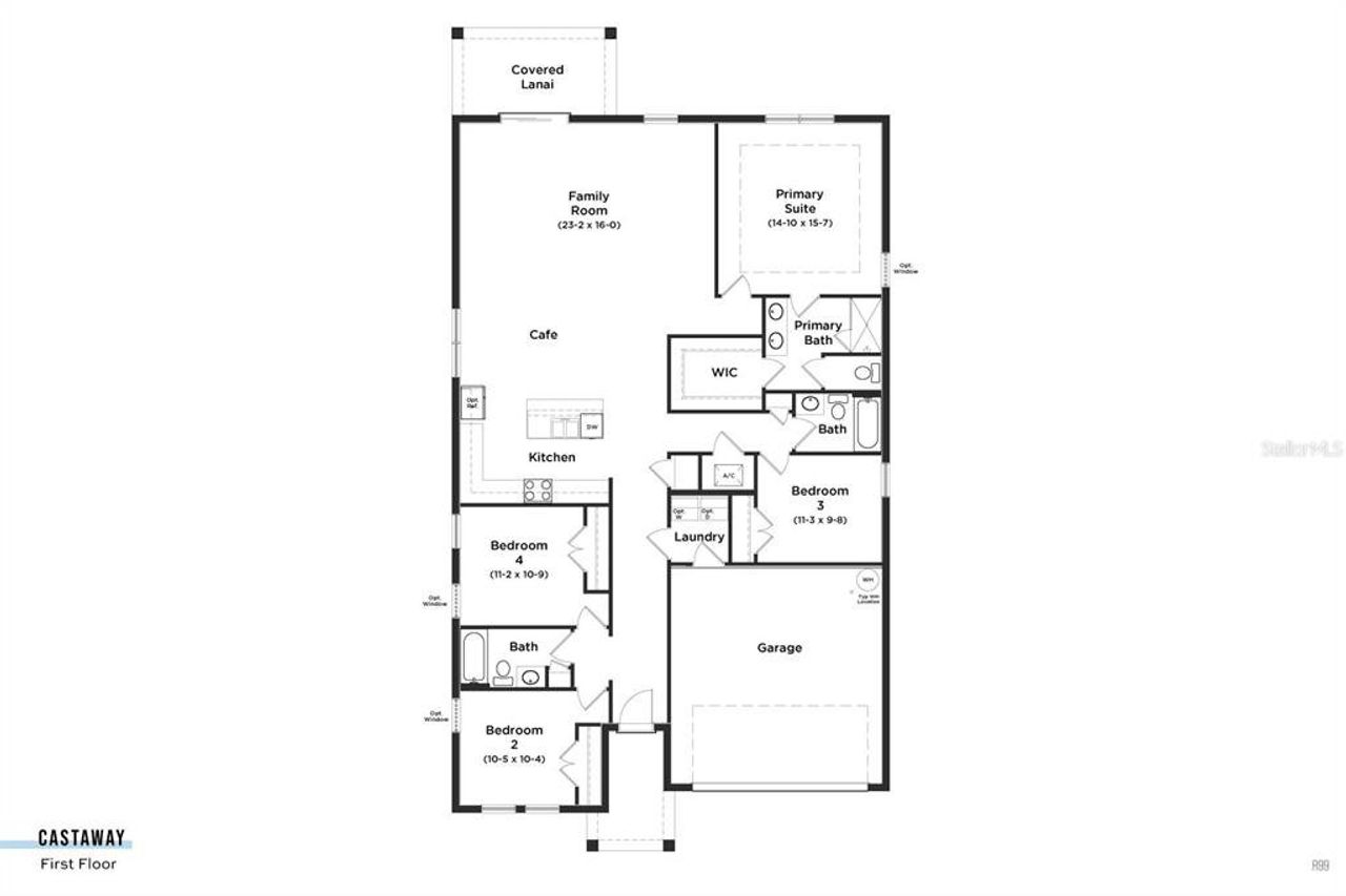 2D floor plan layout of this home in Liberty Trace, Haines City, FL (Image 2).