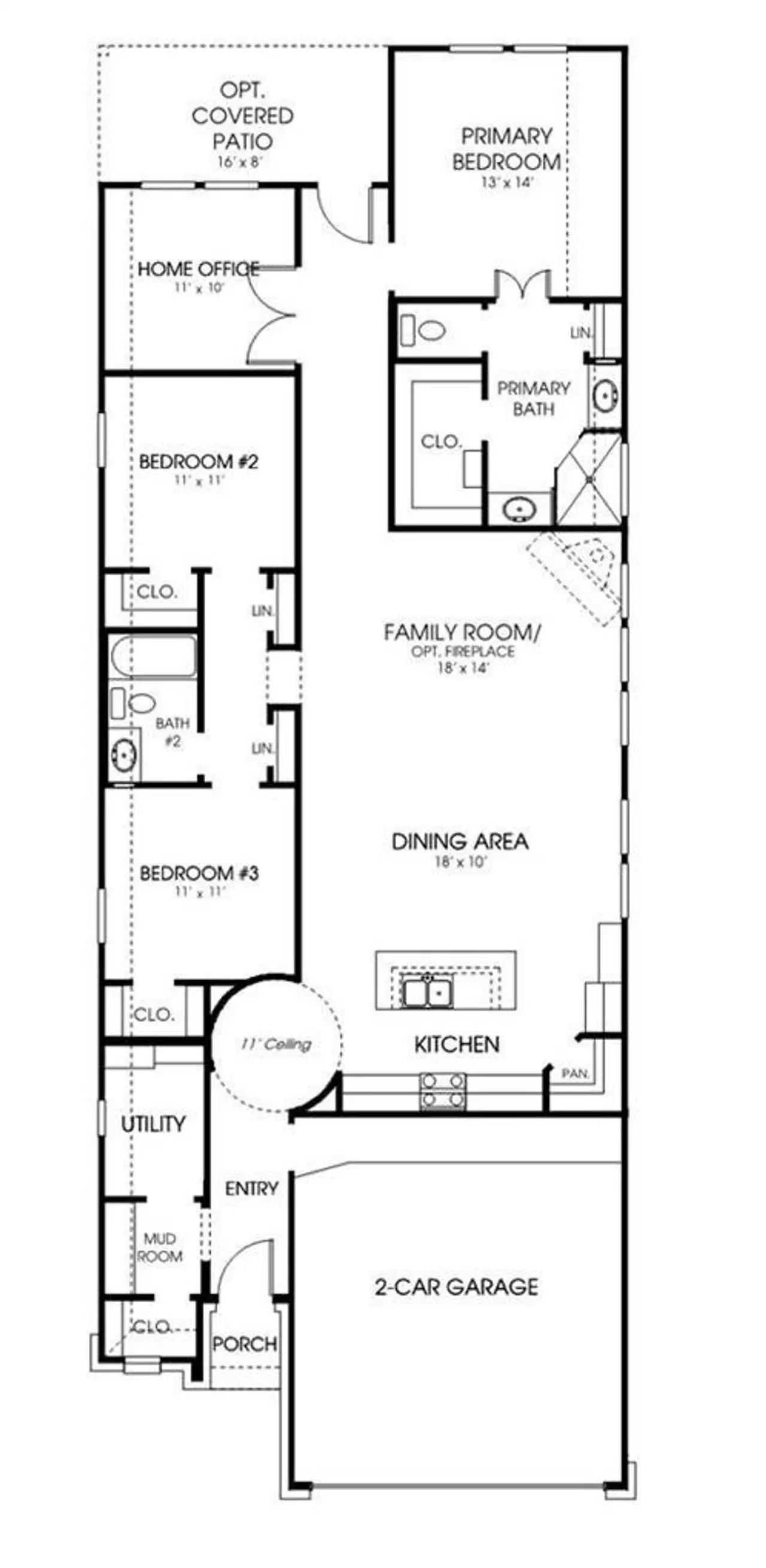 2D floor plan layout of this home in Brookewater, Rosenberg, TX (Image 2).