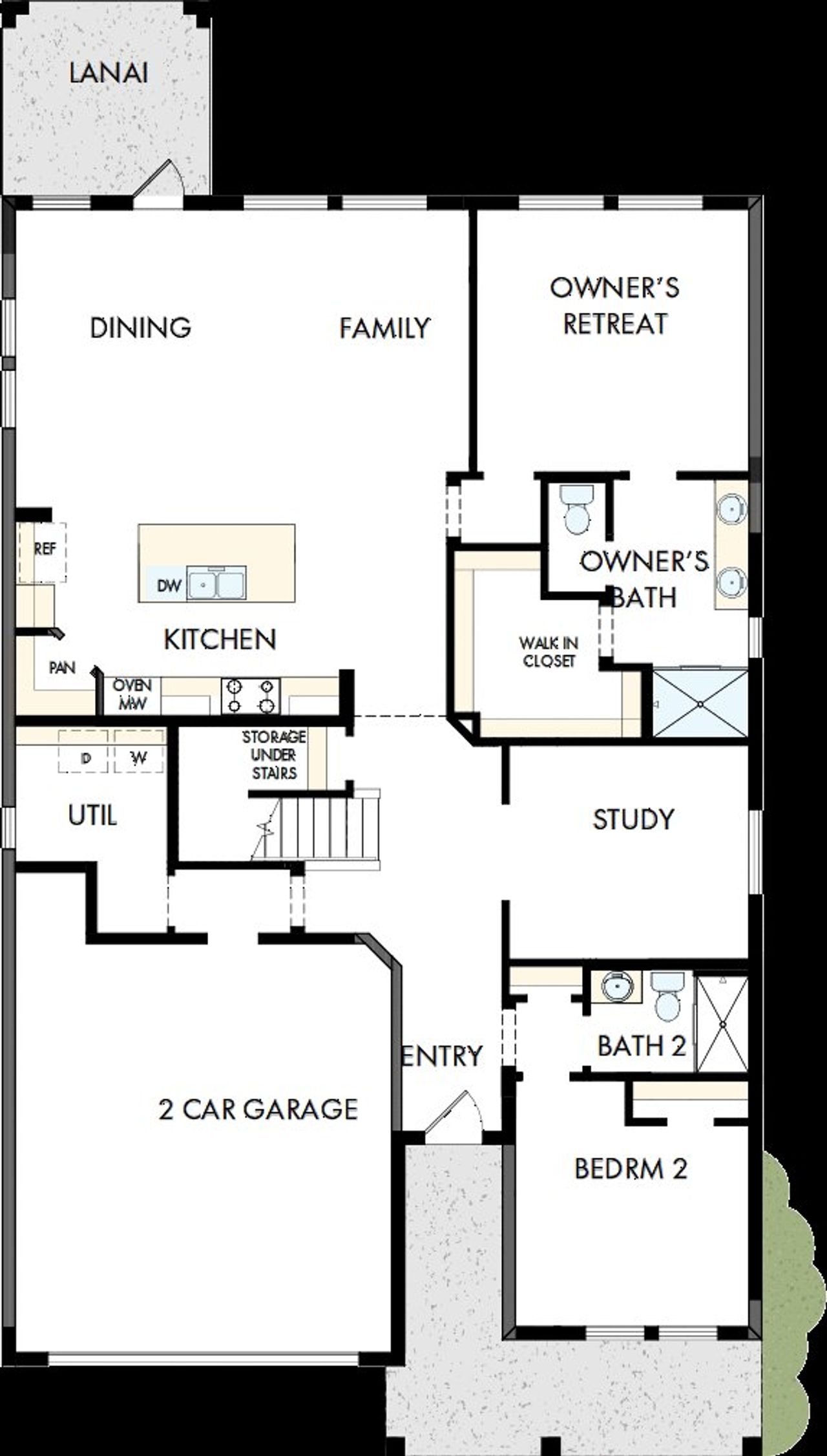 2D floor plan layout of this home in Waterset Classic Series, Apollo Beach, FL (Image 2).