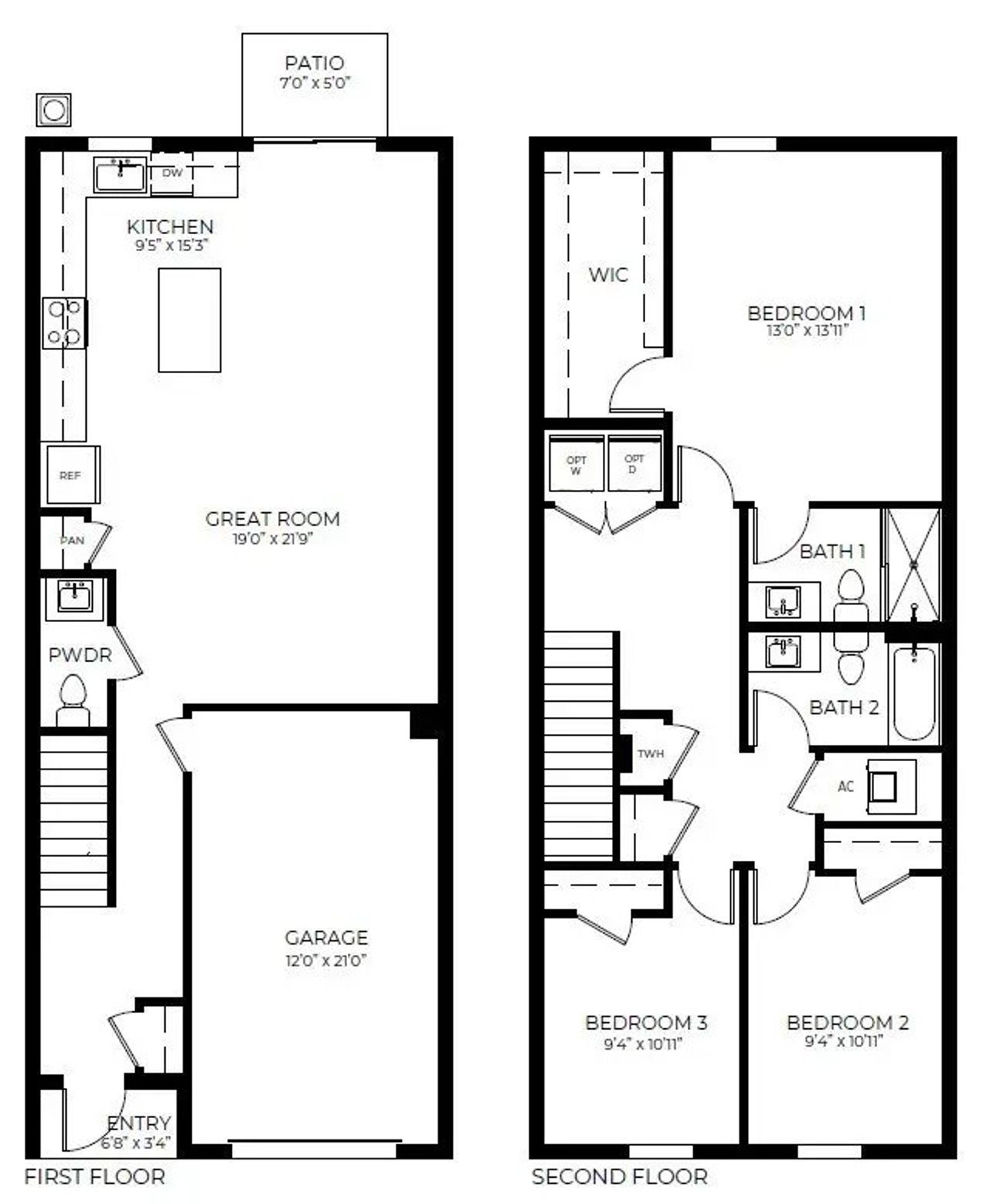 2D floor plan layout of this home in Blossom Trail, Lake Worth, FL (Image 2).