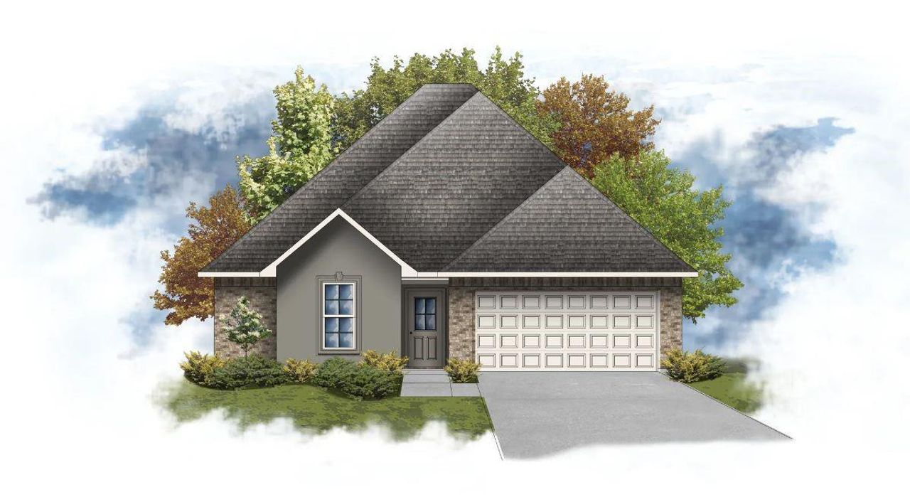 Exterior rendering of this home design in Little Cypress Grove, Orange, TX (Image 2).