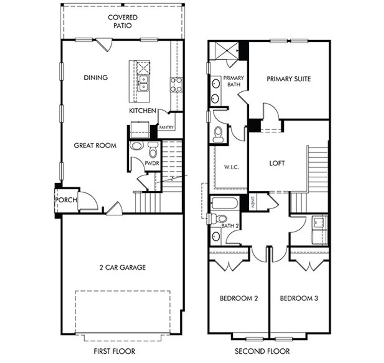 2D floor plan layout of this home in Parkway Commons - City Series, Missouri City, TX (Image 2).