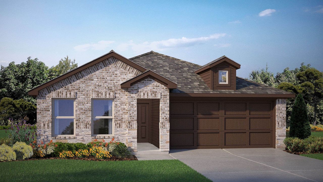 Representative exterior photo of a completed home built from the ANDERSON by D.R. Horton in Longhorn Estates, Fort Worth, TX (Image 2). Representative exterior photo of a completed home built from the ANDERSON by D.R. Horton in Longhorn Estates, Fort Worth, TX (Image 2).