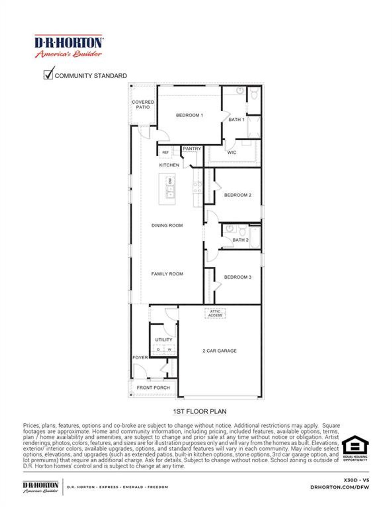 2D floor plan layout of this home in Elevon, Lavon, TX (Image 2).