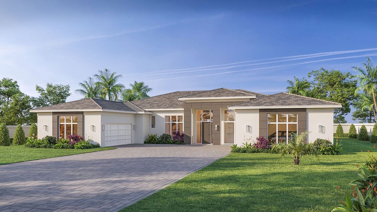 Representative exterior photo of a completed home built from the Vittorio Grande by GHO Homes in Tesoro Club, Port St. Lucie, FL (Image 2).