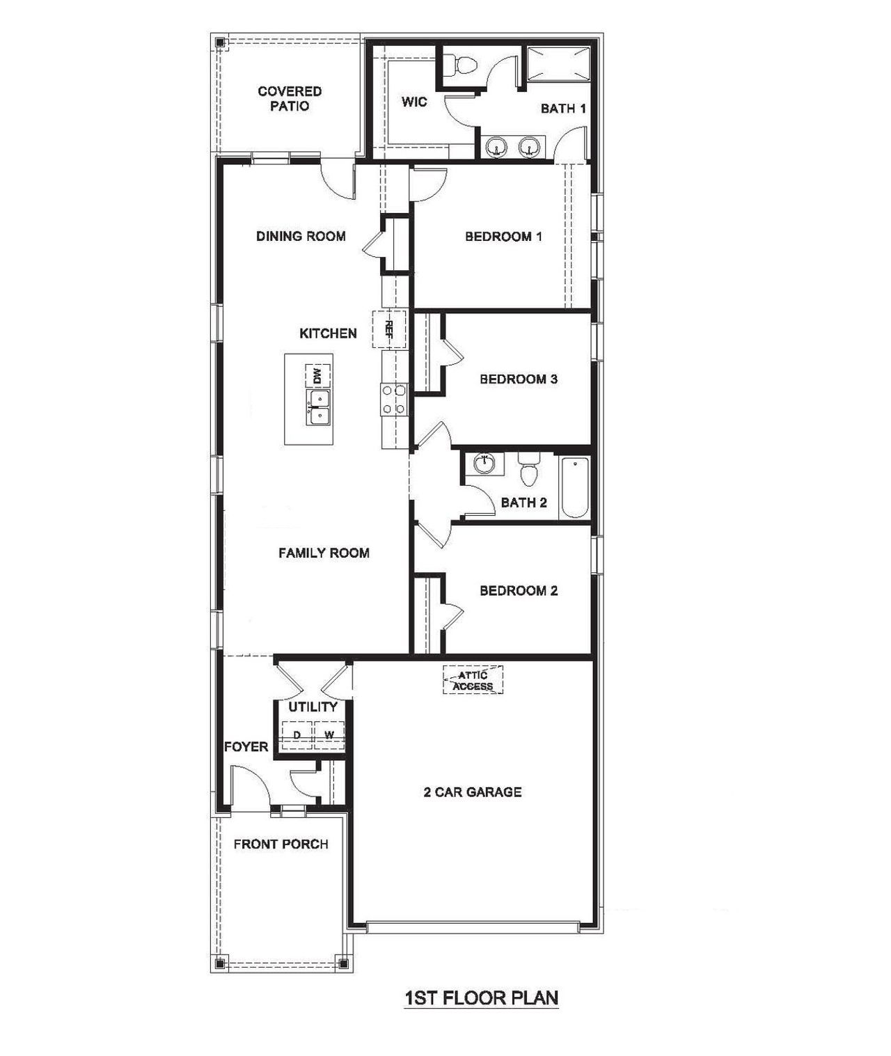 2D floor plan layout of this home in Winchester Crossing, Princeton, TX (Image 2).