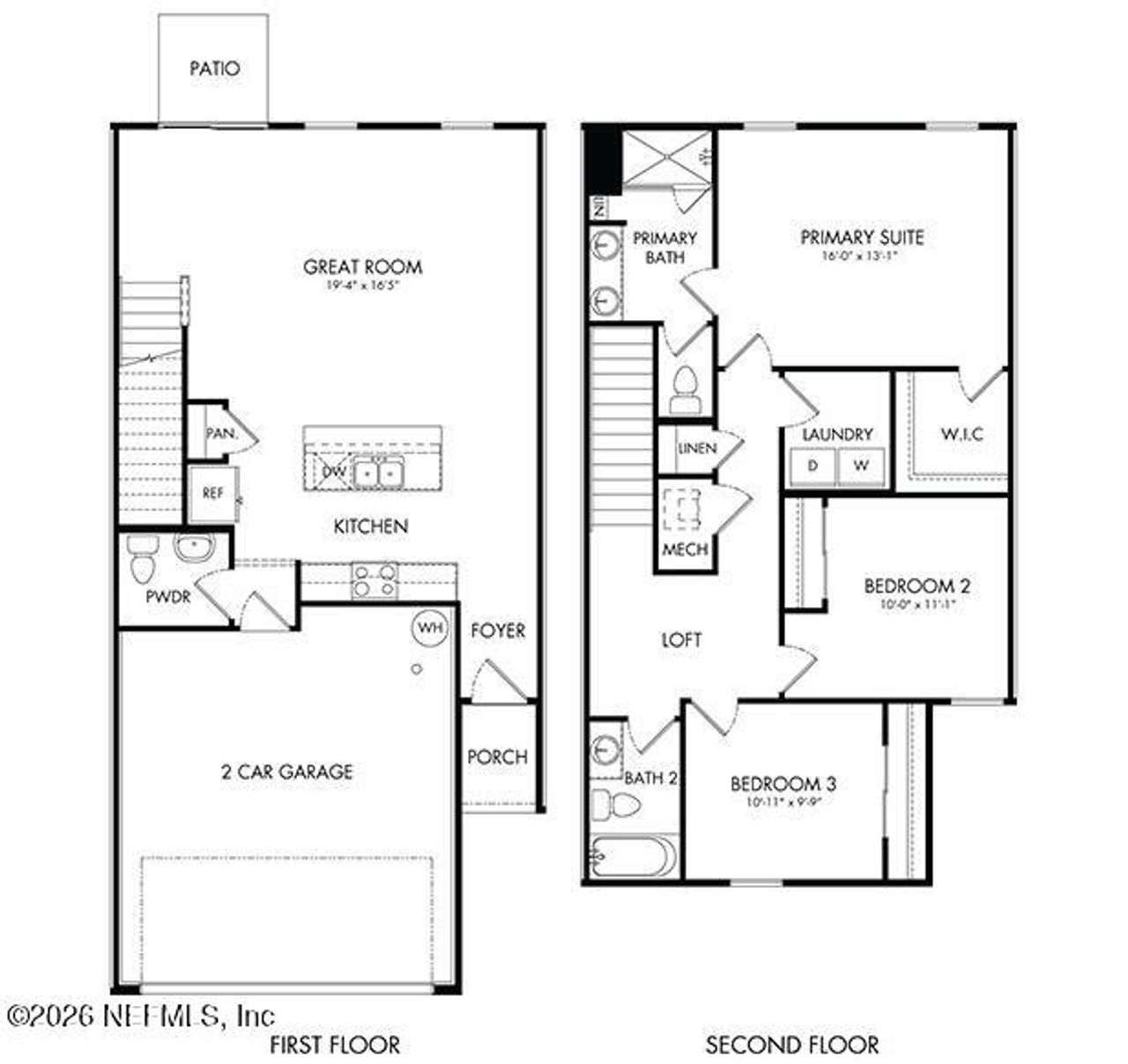 2D floor plan layout of this home in , Middleburg, FL (Image 2).