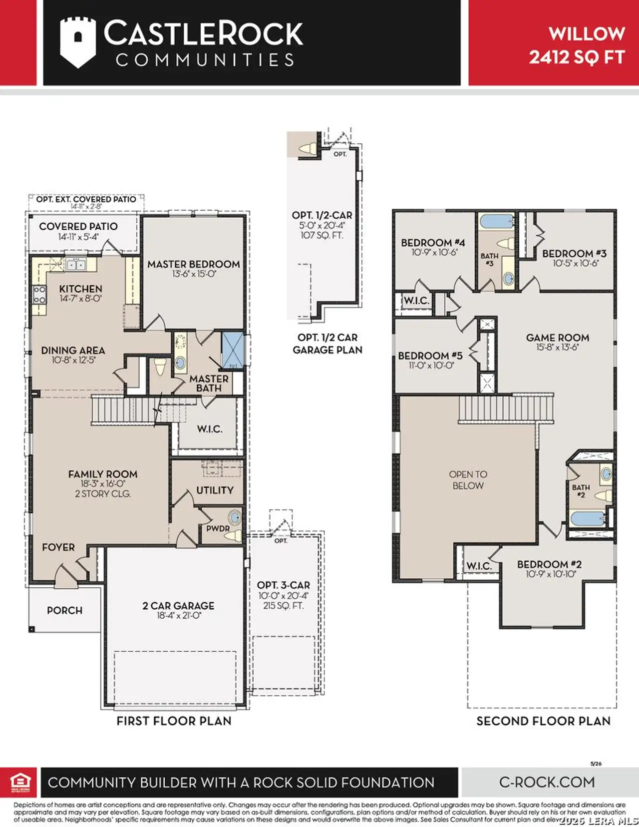2D floor plan layout of this home in Willow View, Converse, TX (Image 2).