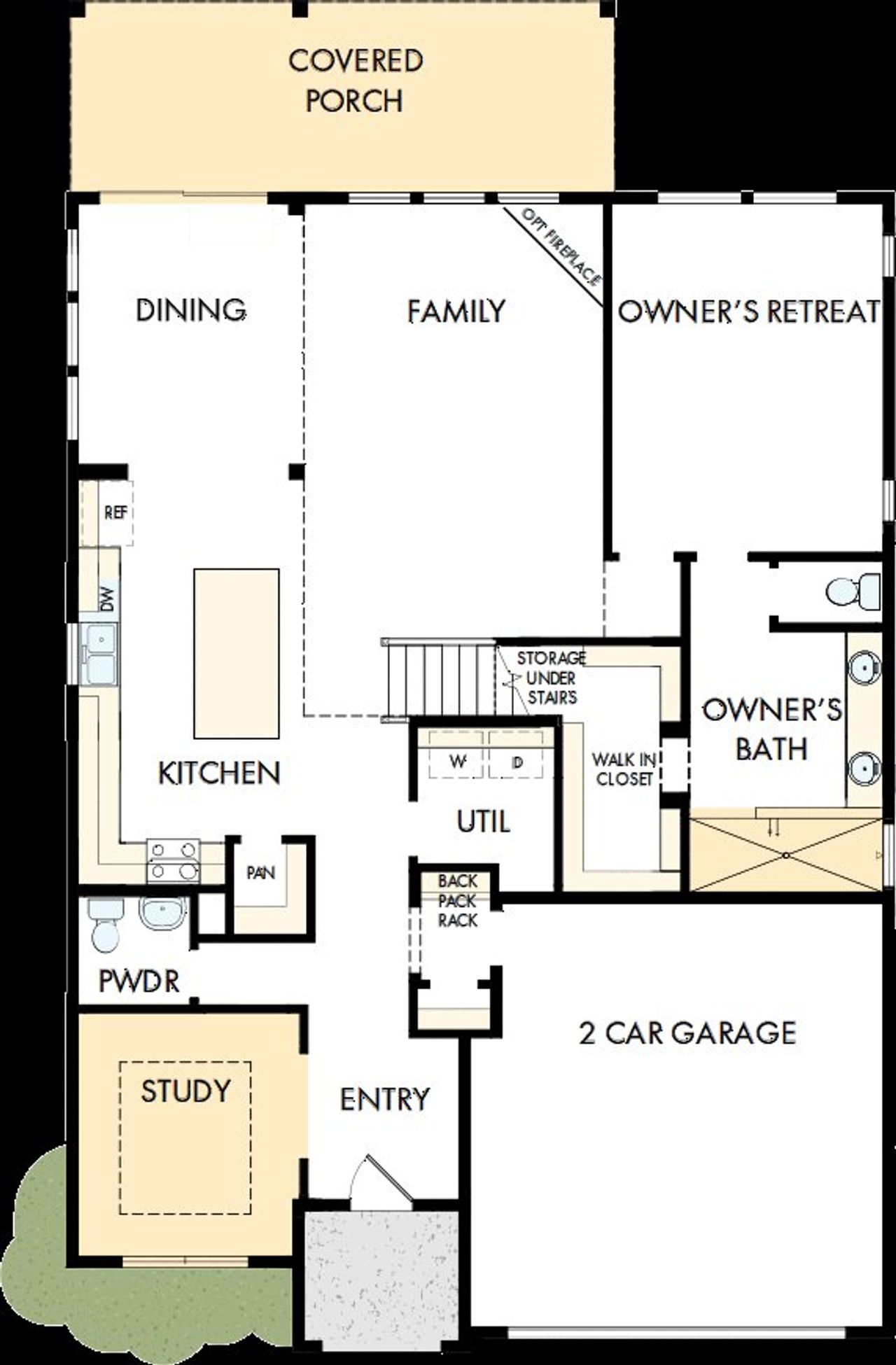 2D floor plan layout of this home in Two Step Farm 50', Montgomery, TX (Image 2).