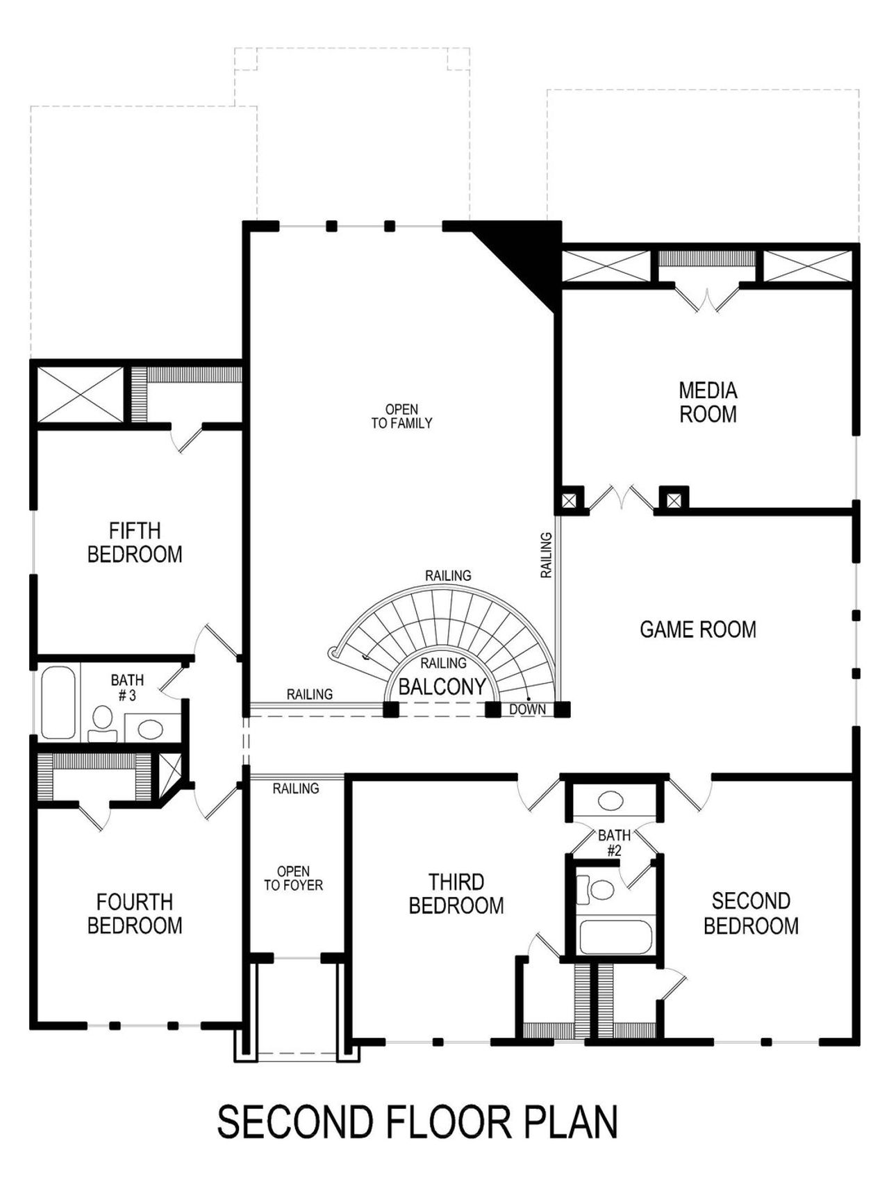 2D floor plan layout of this home in Birdsong, Mansfield, TX (Image 2).