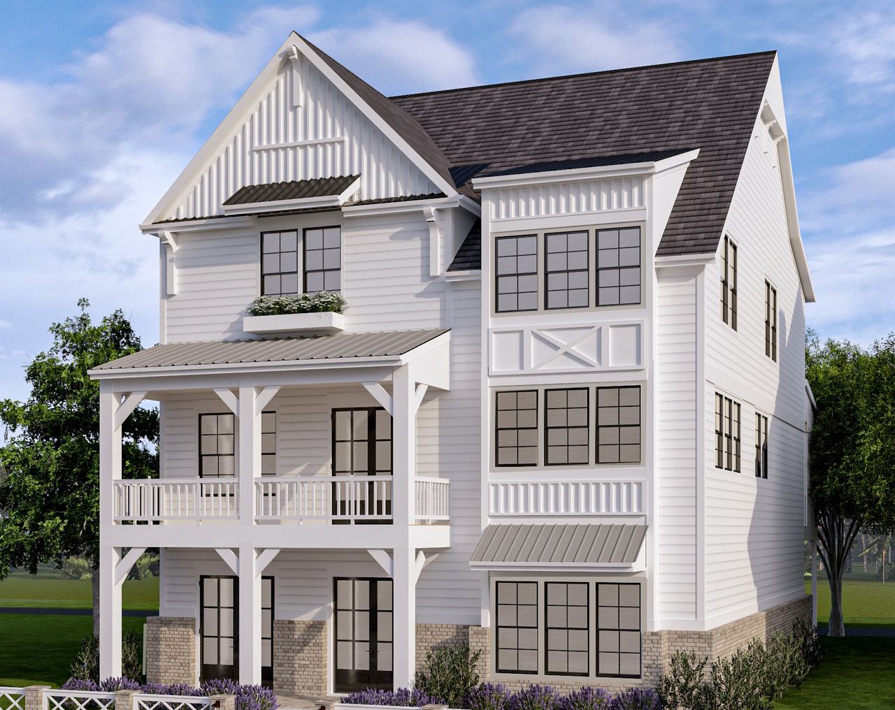 Representative exterior photo of a completed home built from the Aspen by Arkan Homes in Echo at Crabapple, Alpharetta, GA (Image 2).