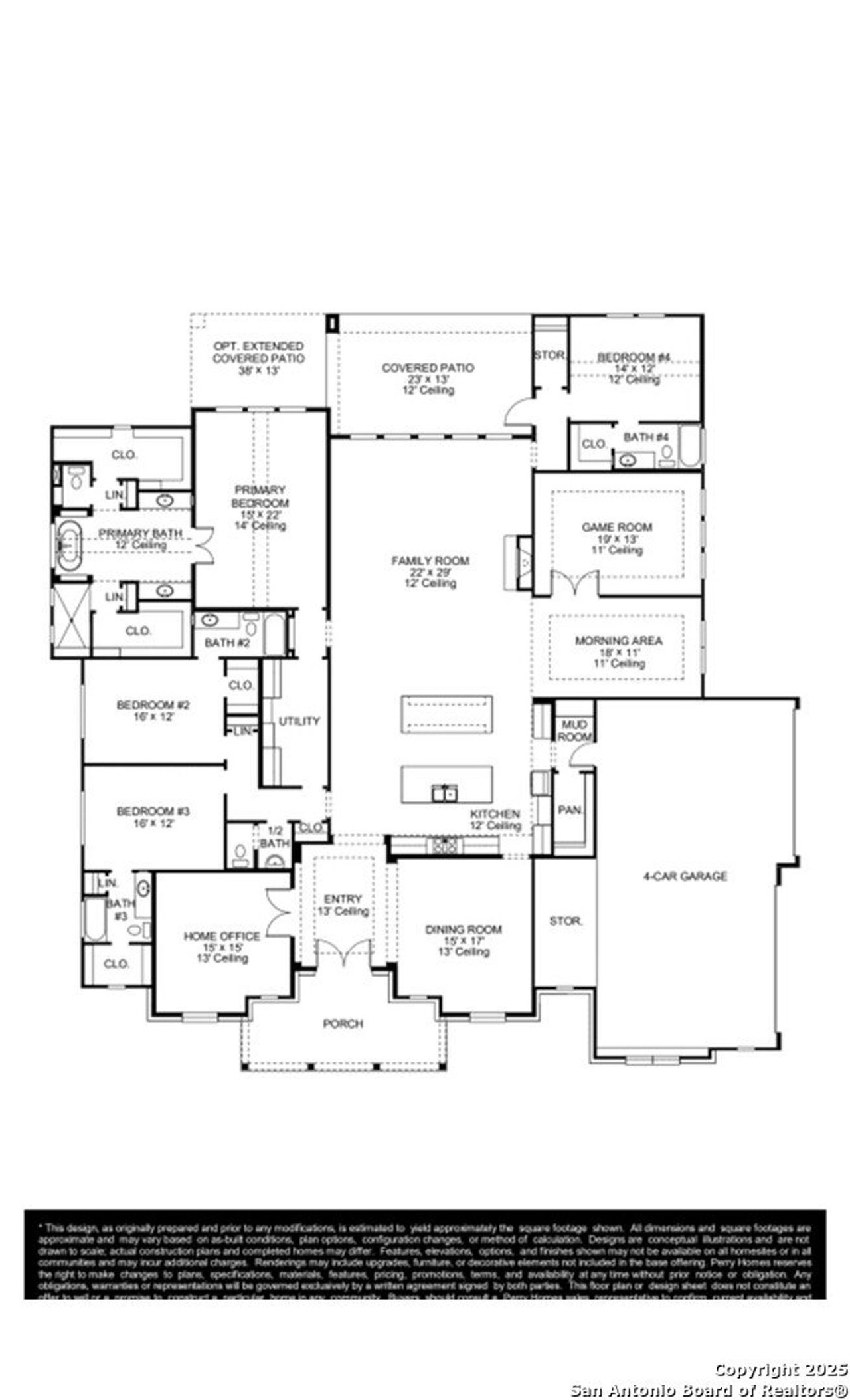 2D floor plan layout of this home in George's Ranch Acre, Boerne, TX (Image 2).