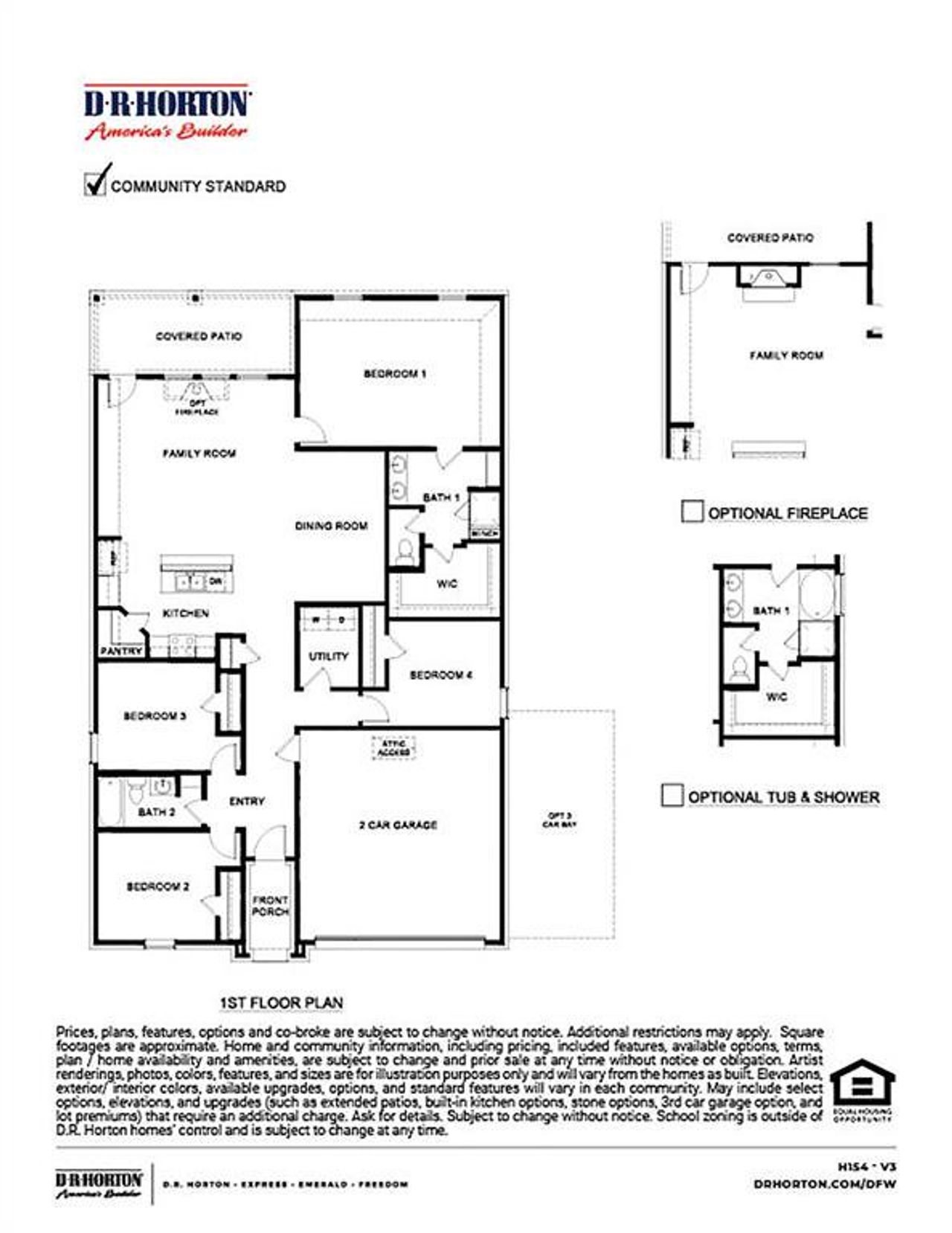 2D floor plan layout of this home in Woodcreek, Fate, TX (Image 2).