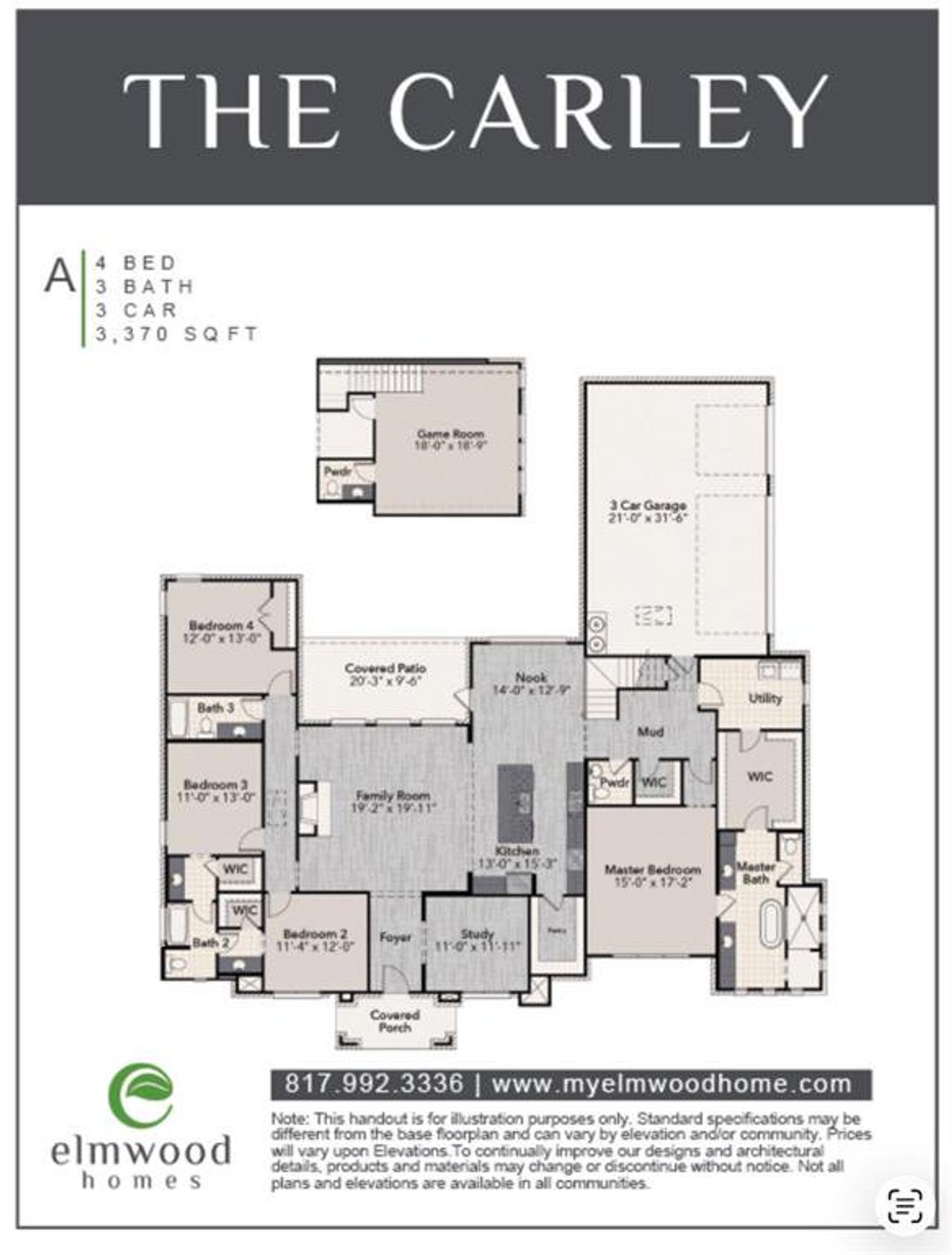 2D floor plan layout of this home in Maravilla Estates, Aledo, TX (Image 2).