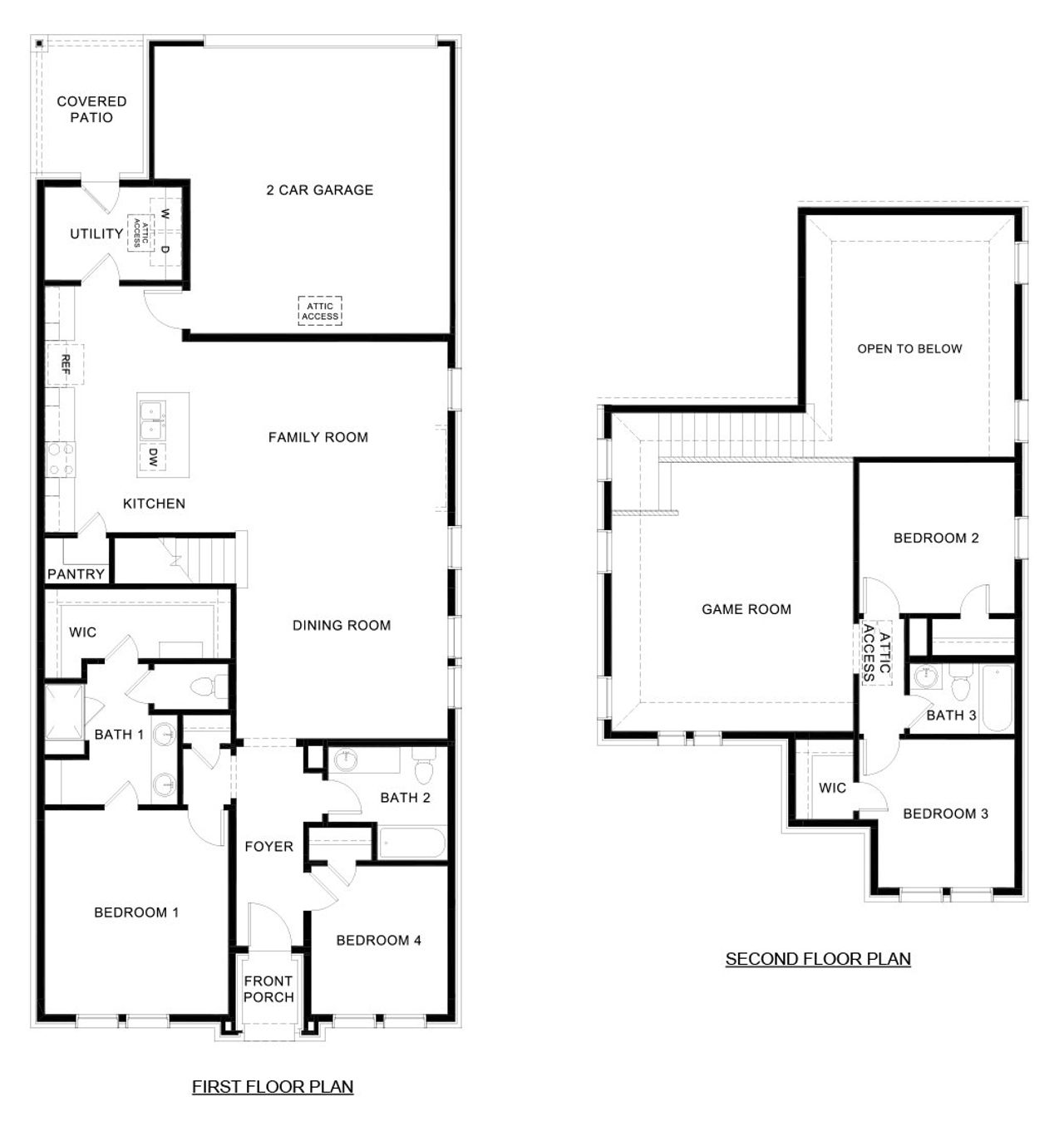 2D floor plan layout of this home in Lilybrooke at Legacy Hills, Celina, TX (Image 2).