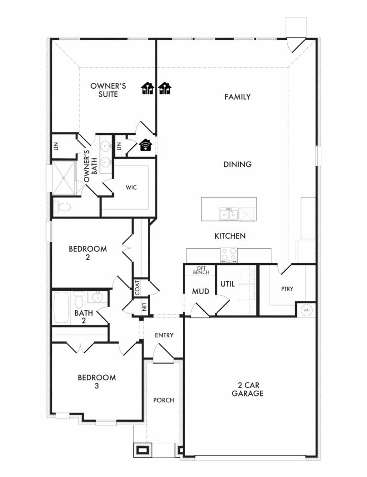 2D floor plan layout of this home in Baker Farms, Cleburne, TX (Image 2).