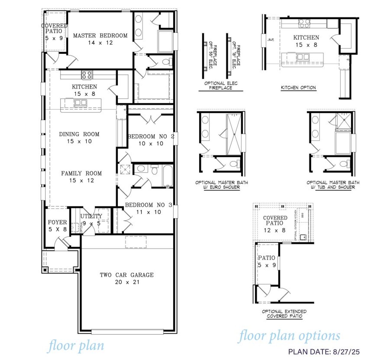 2D floor plan layout for the Holland 1746 by J. Patrick Homes in Grange 40' Homesites, Katy, TX (Image 2).