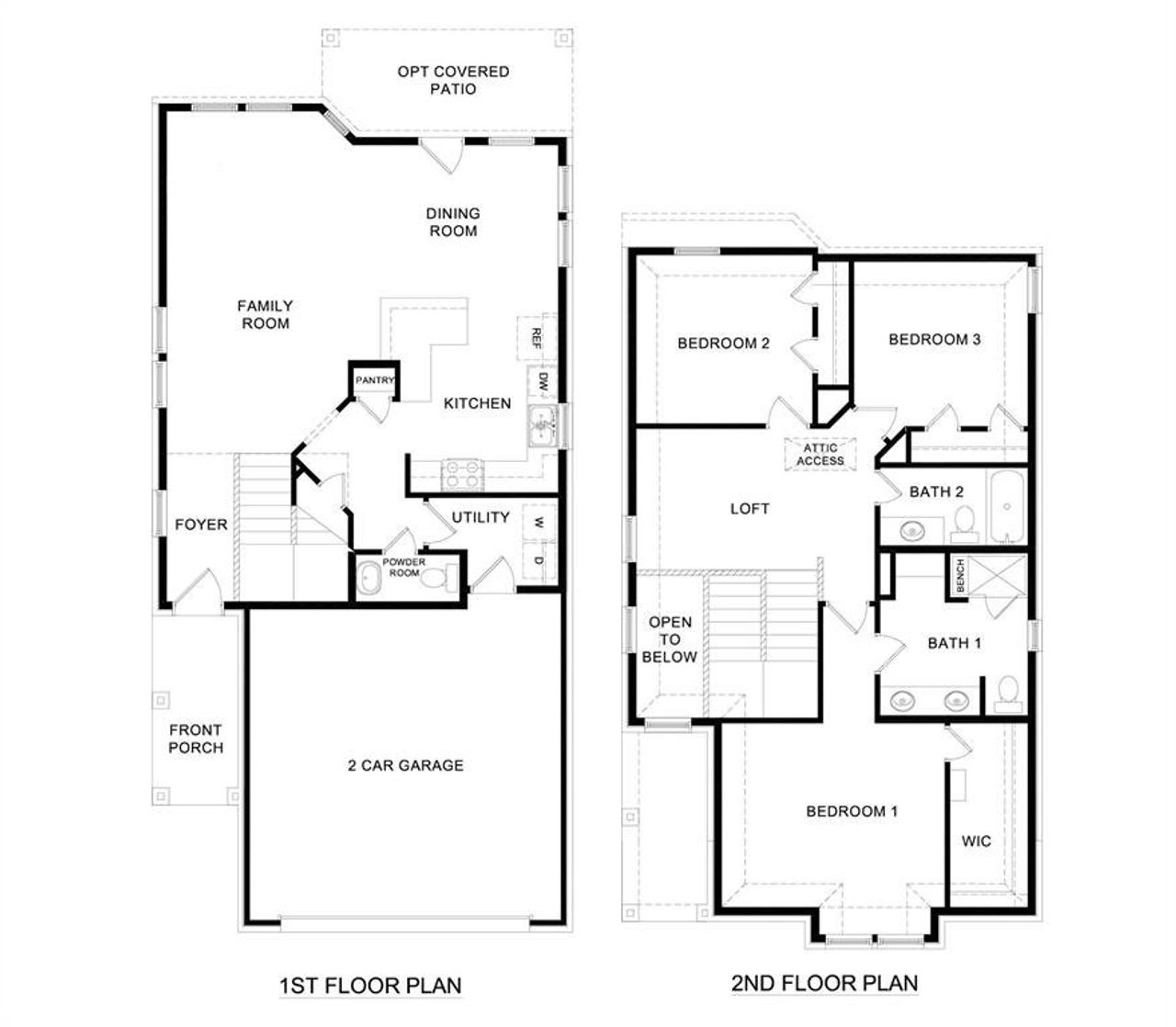 2D floor plan layout of this home in The Woods at Lindsey Place, Anna, TX (Image 2).