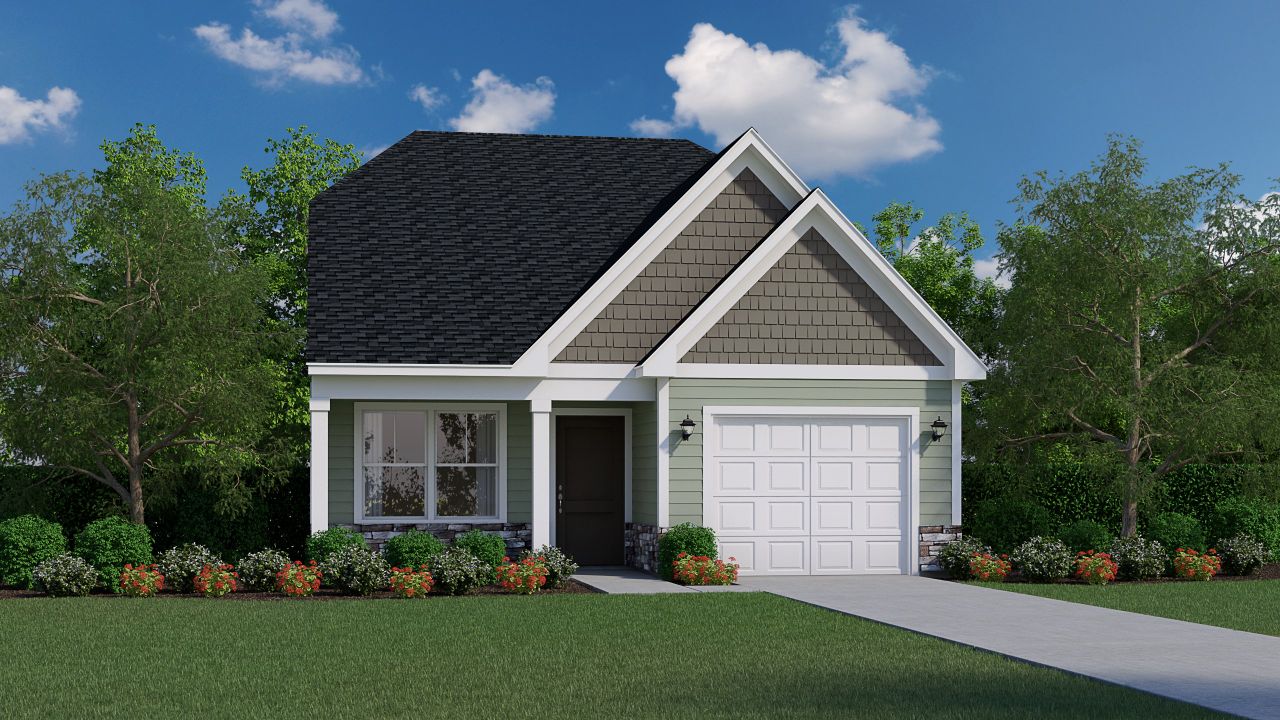 Representative exterior photo of a completed home built from the Sterling by Veranda Homes in Hitchcock Preserve, Aiken, SC (Image 2). Representative exterior photo of a completed home built from the Sterling by Veranda Homes in Hitchcock Preserve, Aiken, SC (Image 2).
