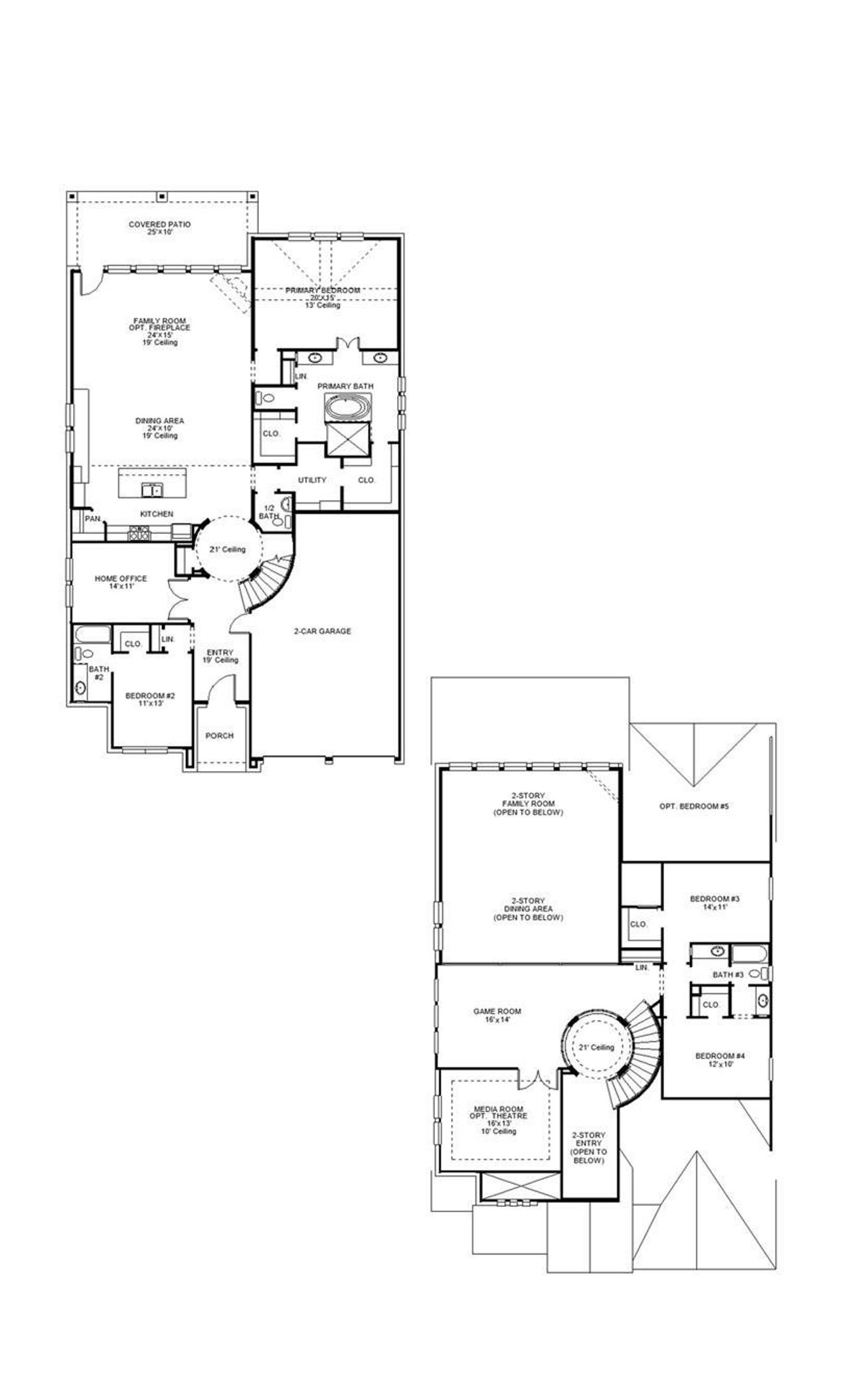 2D floor plan layout of this home in Stonecreek Estates 50', Richmond, TX (Image 2).