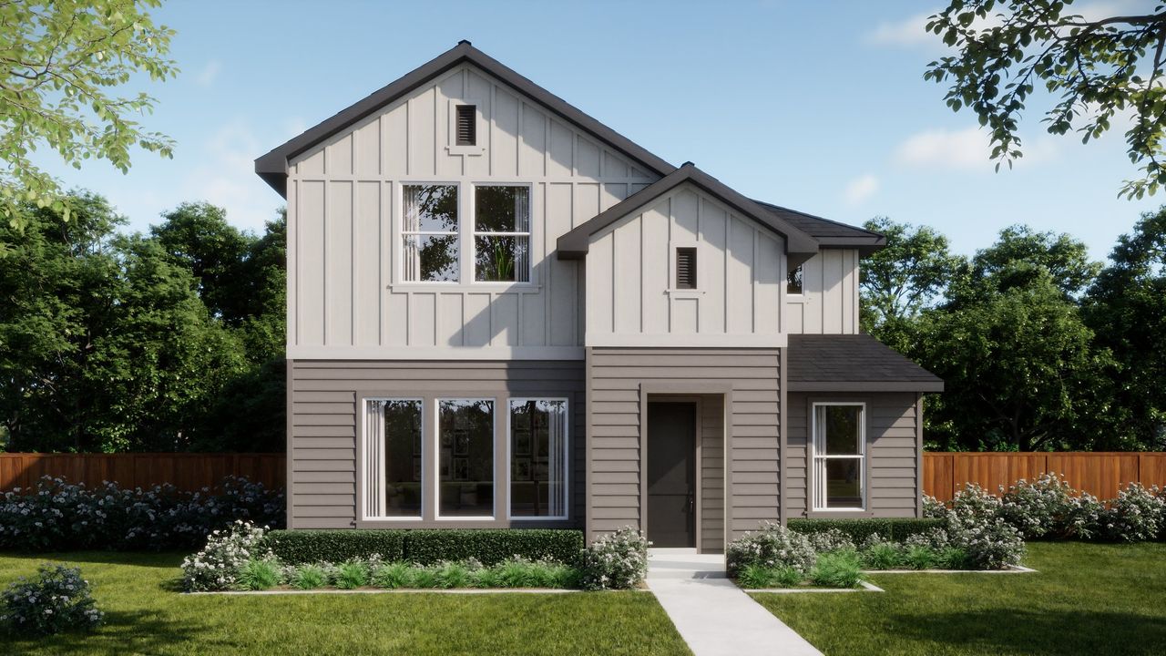 Representative exterior photo of a completed home built from the 3552 by Risewell Homes in Parkton Square, Kyle, TX (Image 2).